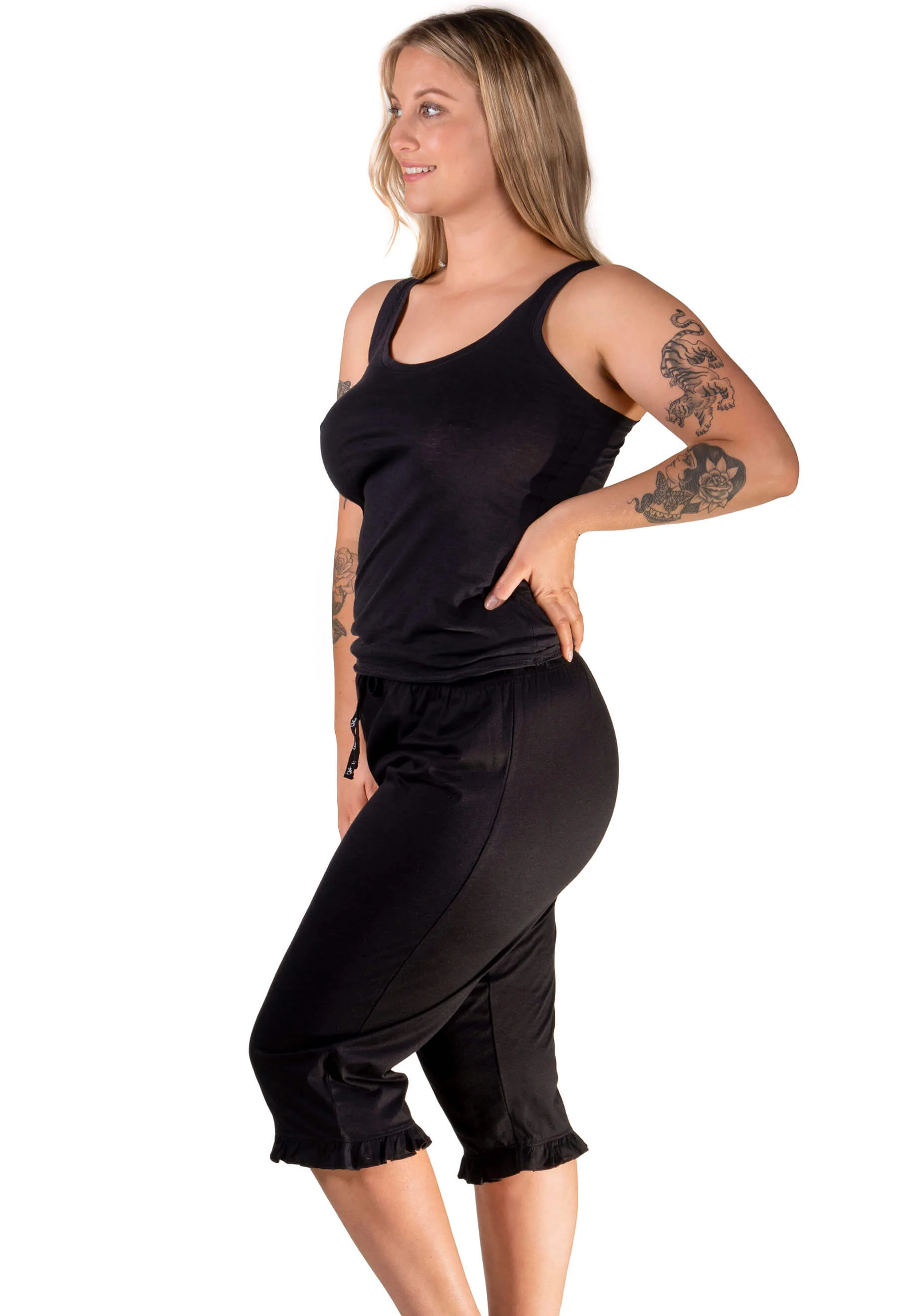 100% Cotton Frill 3/4 Pants - 2 Pack - Image 3