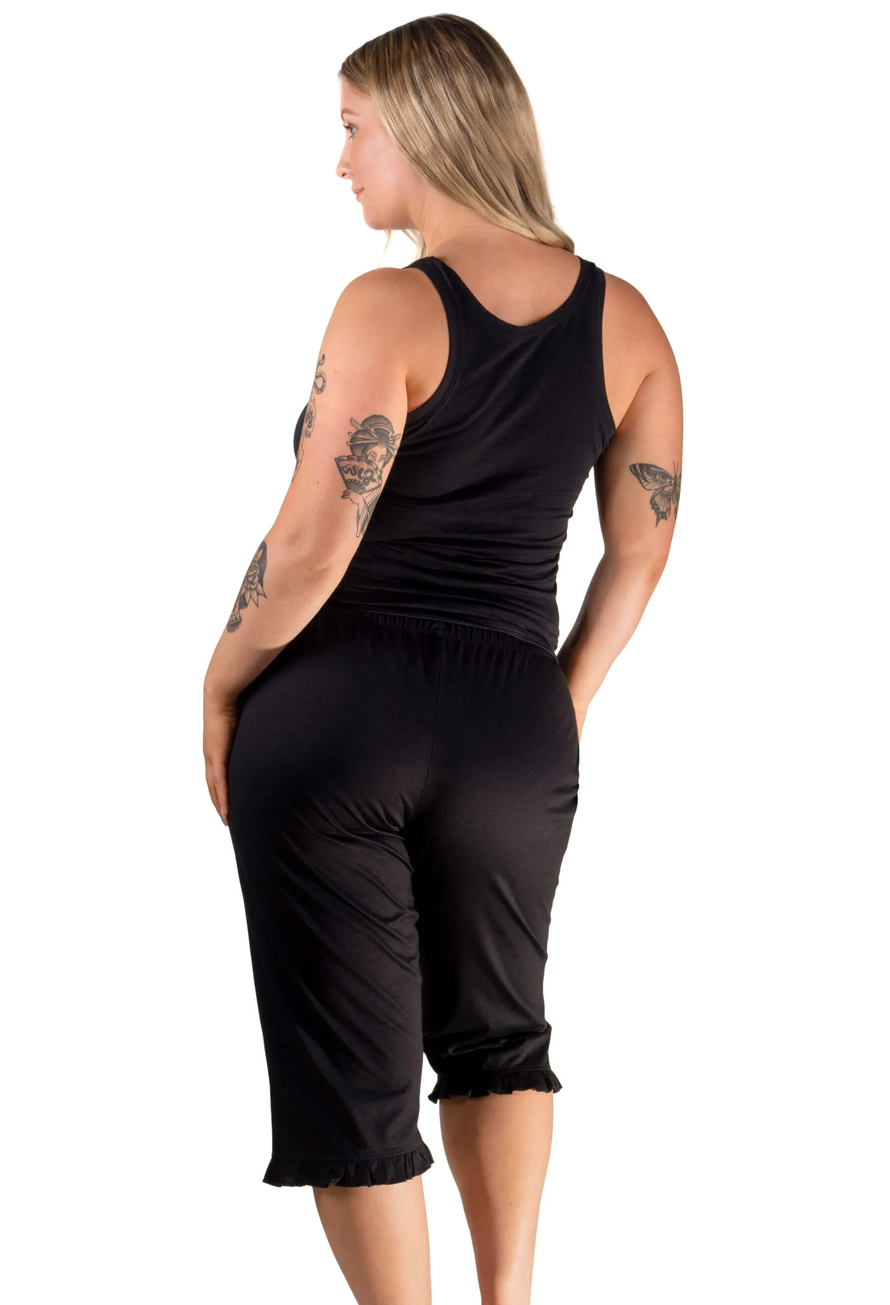 100% Cotton Frill 3/4 Pants - 2 Pack - Image 4