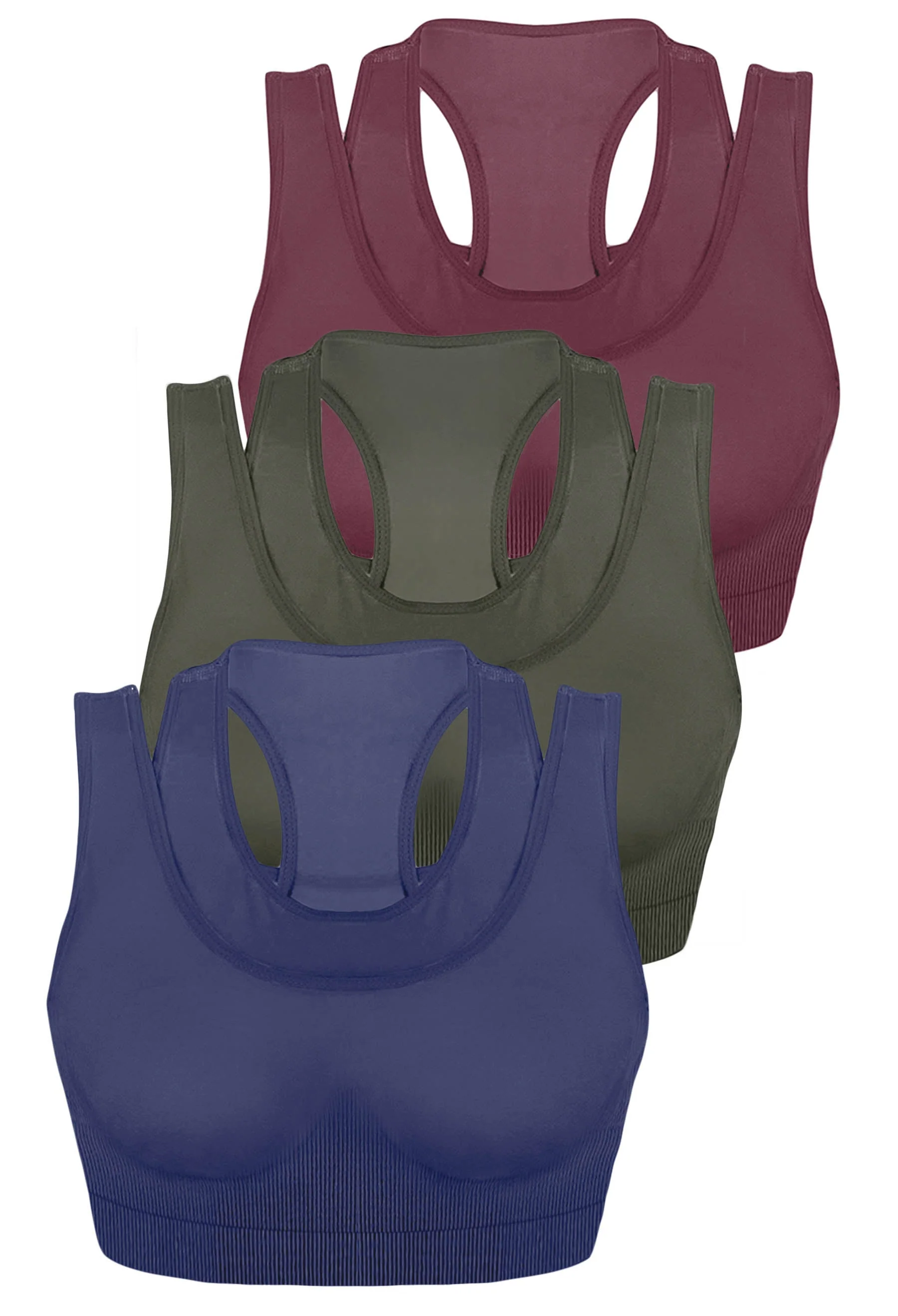 3 Pack - Sports Bra - Triple-layer Support Racer - Image 36