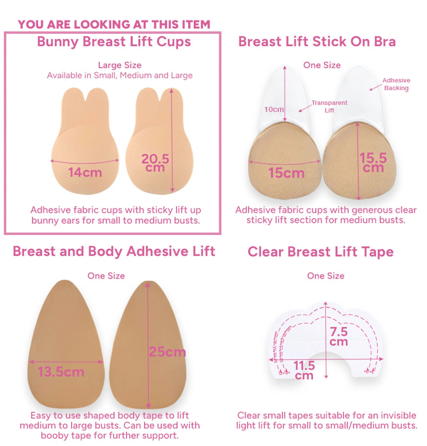 Adhesive Bunny Lift Cups - 2 Pairs - Image 9