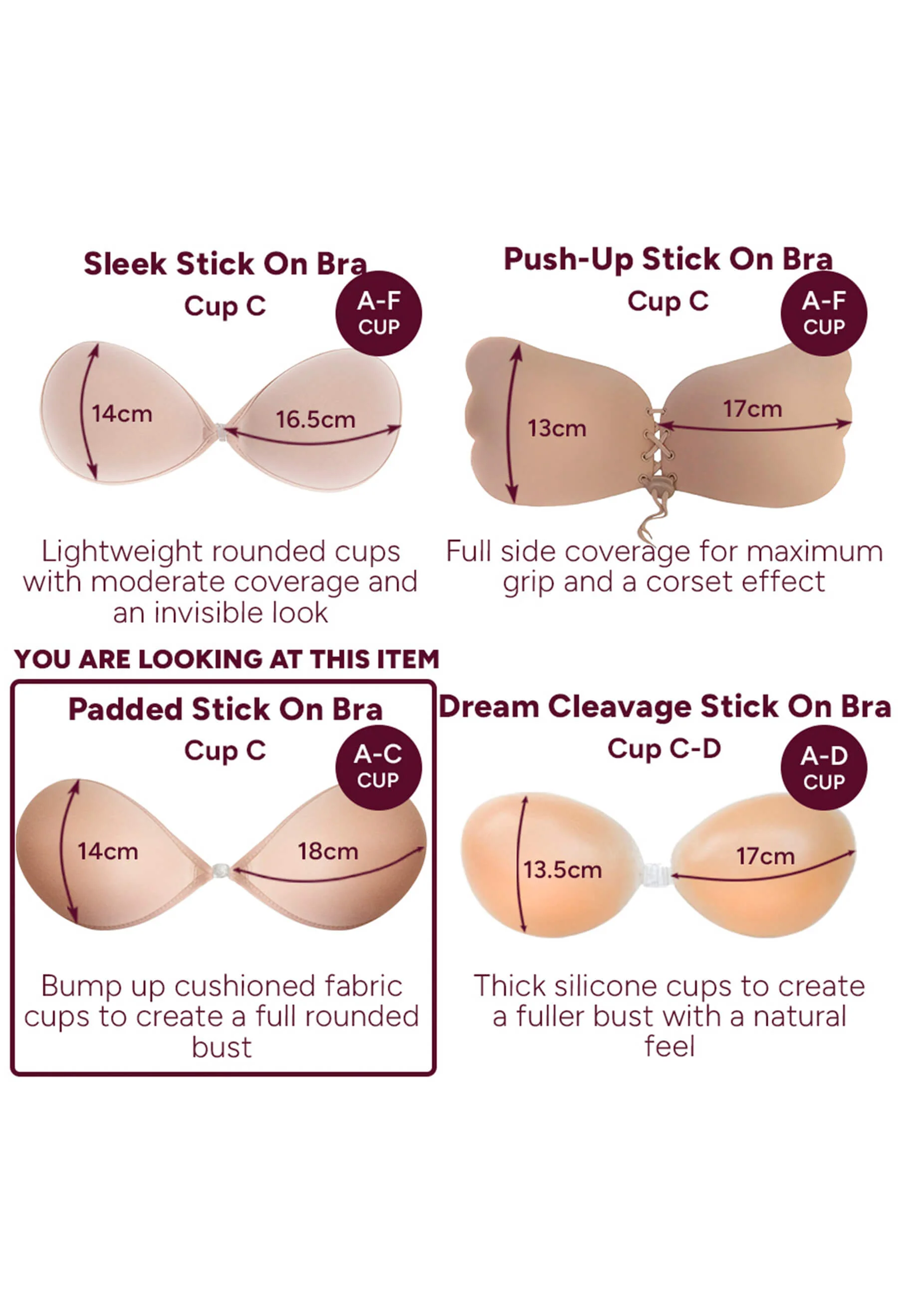 Adhesive Padded Sticky Bra - Image 4
