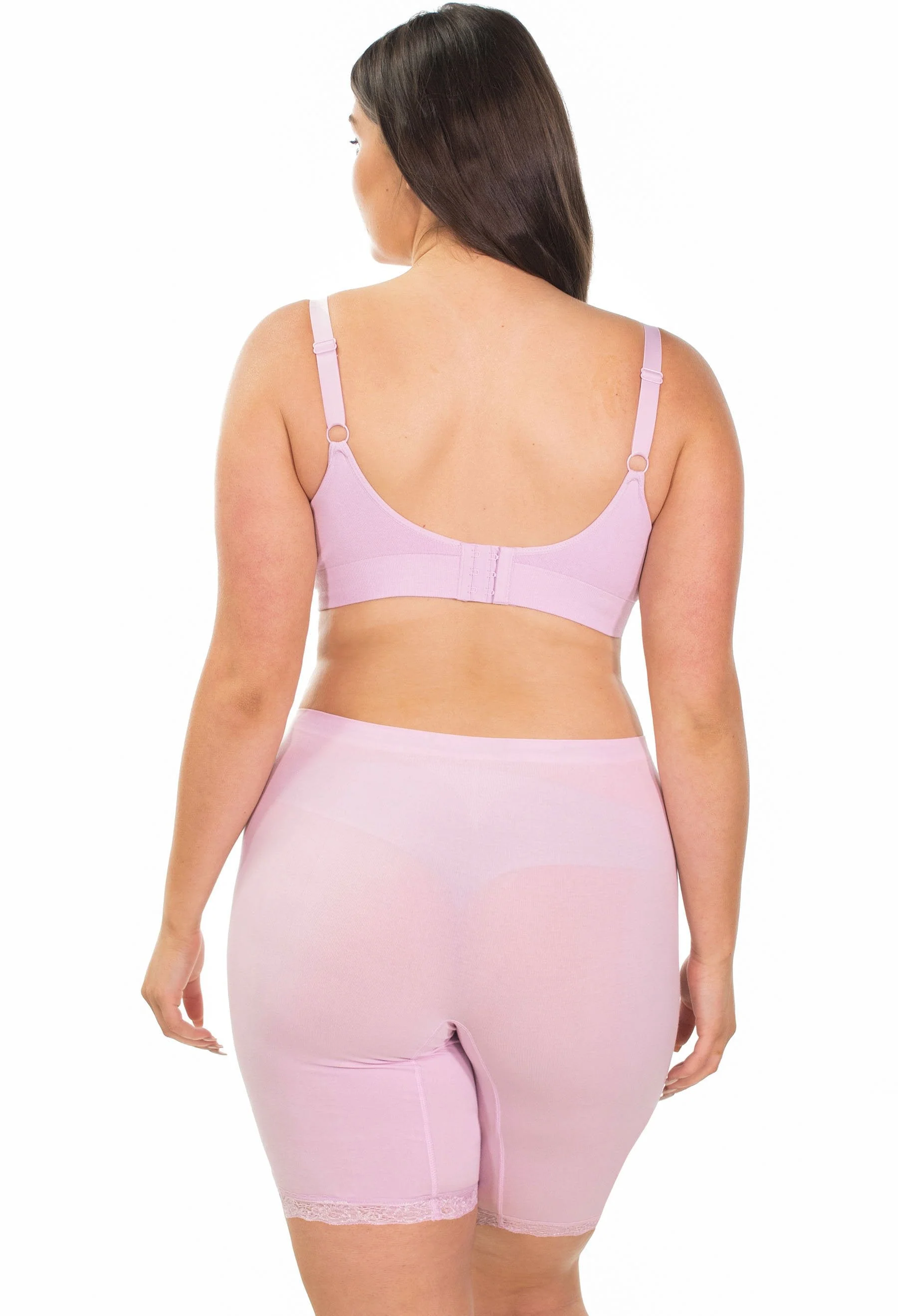 Anti Chafing Lace Midi Cotton Rich Shorts | Lilac Snow - Image 4