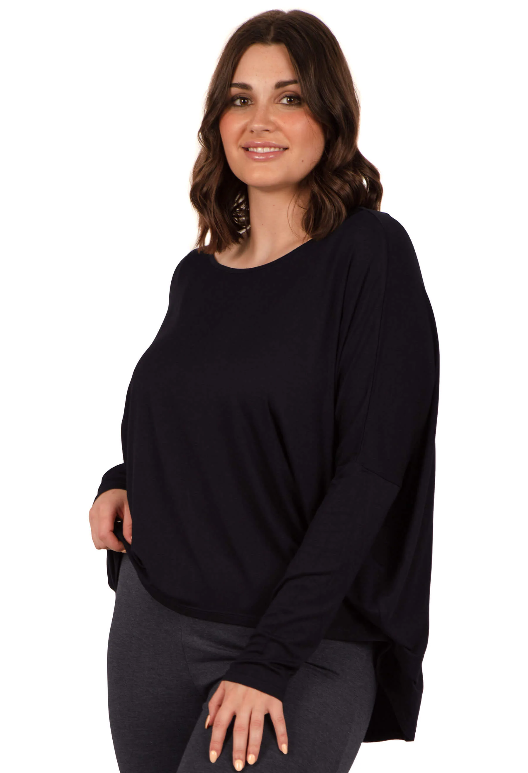 Bamboo Boat Neck Long Sleeve Top - 2 PACK - Image 11