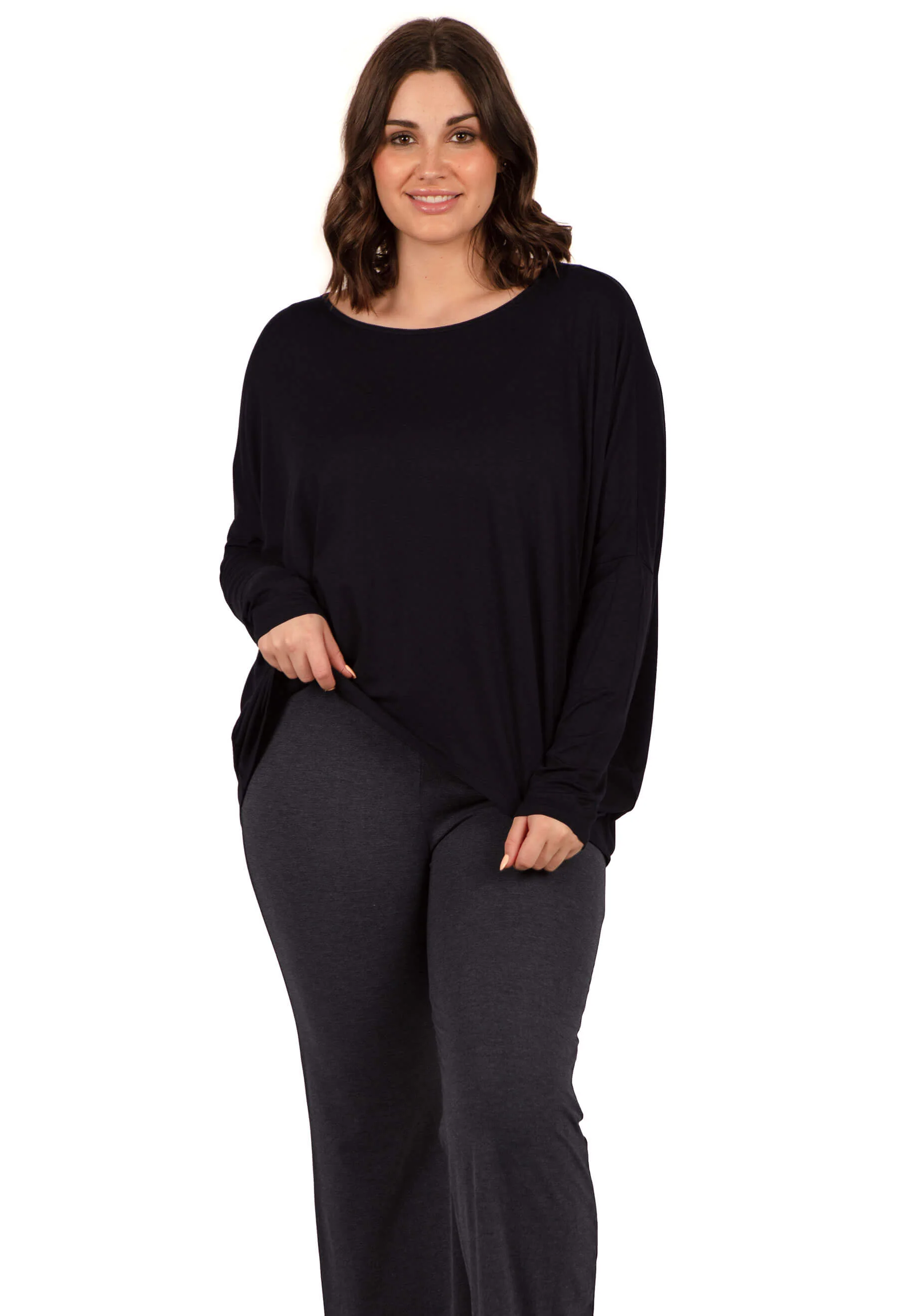 Bamboo Boat Neck Long Sleeve Top - 2 PACK - Image 13