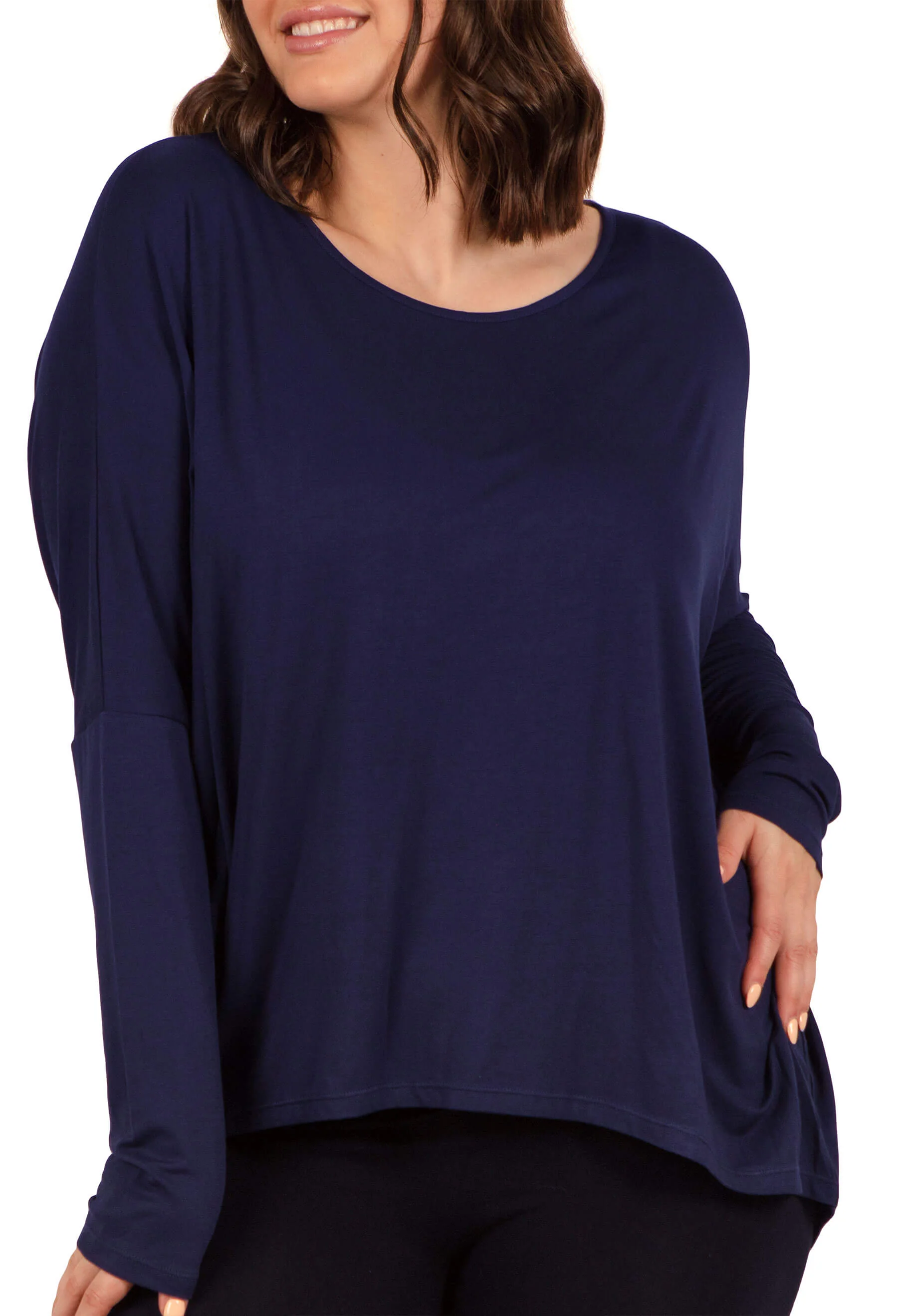 Bamboo Boat Neck Long Sleeve Top - 2 PACK - Image 2