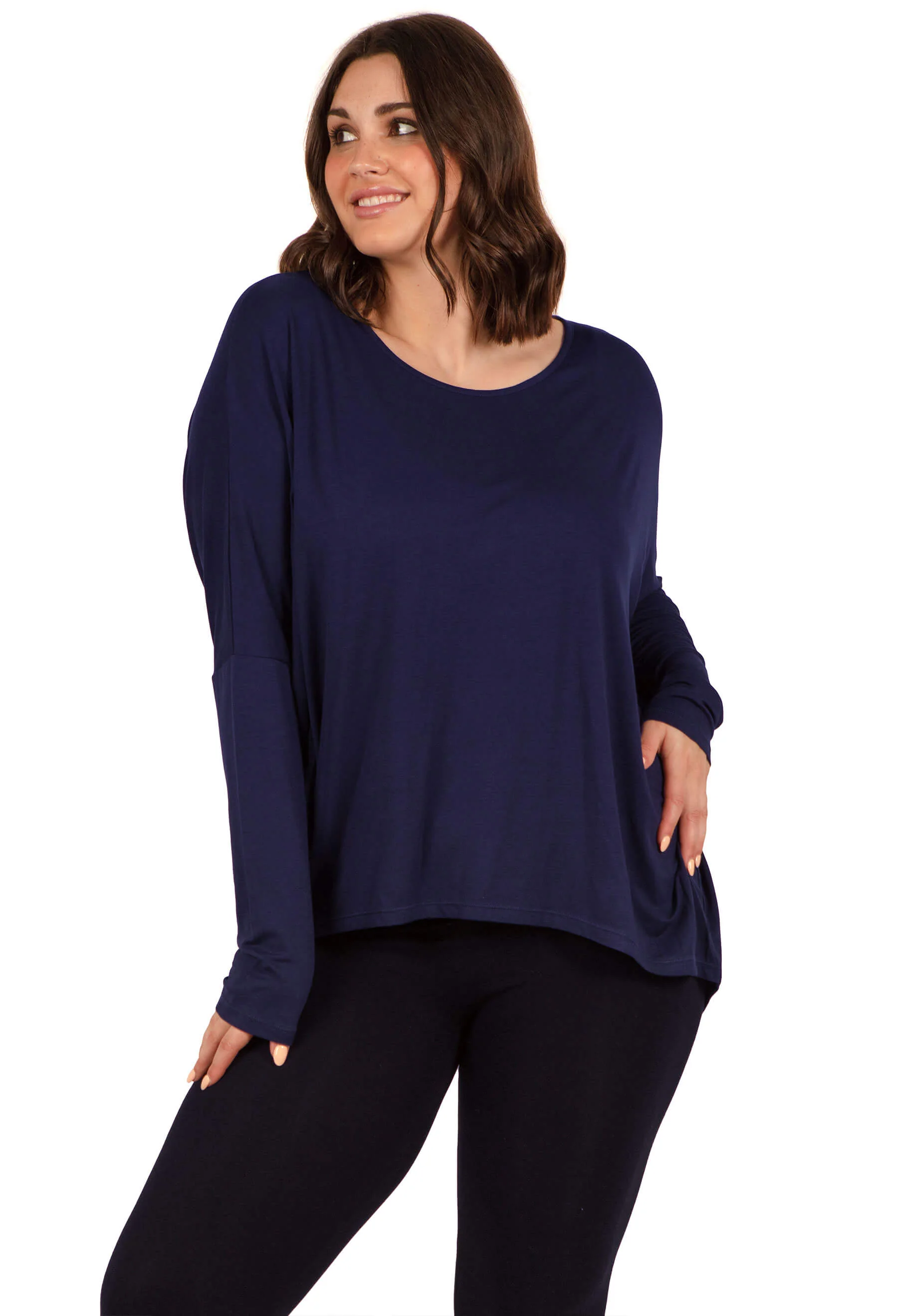Bamboo Boat Neck Long Sleeve Top - 2 PACK - Image 5