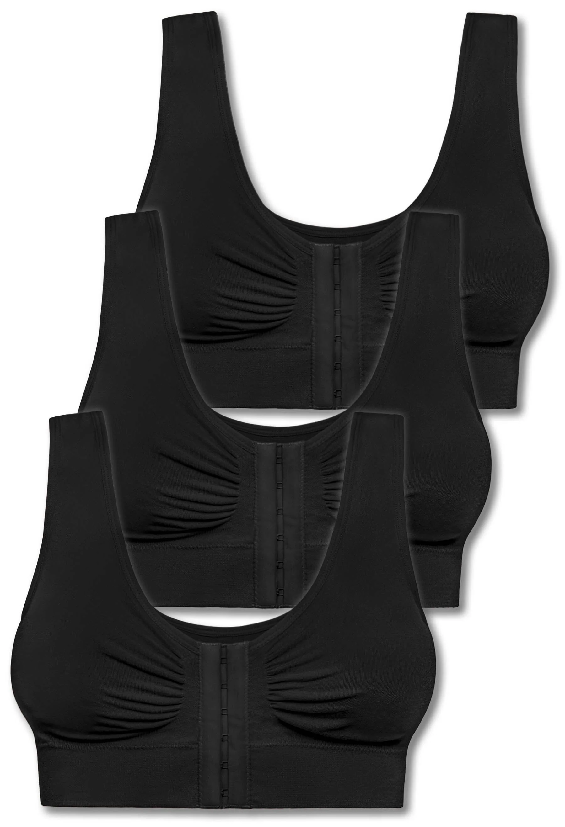 Bamboo Padded Front Closure Wire Free Bra - 3 Pack - Image 10