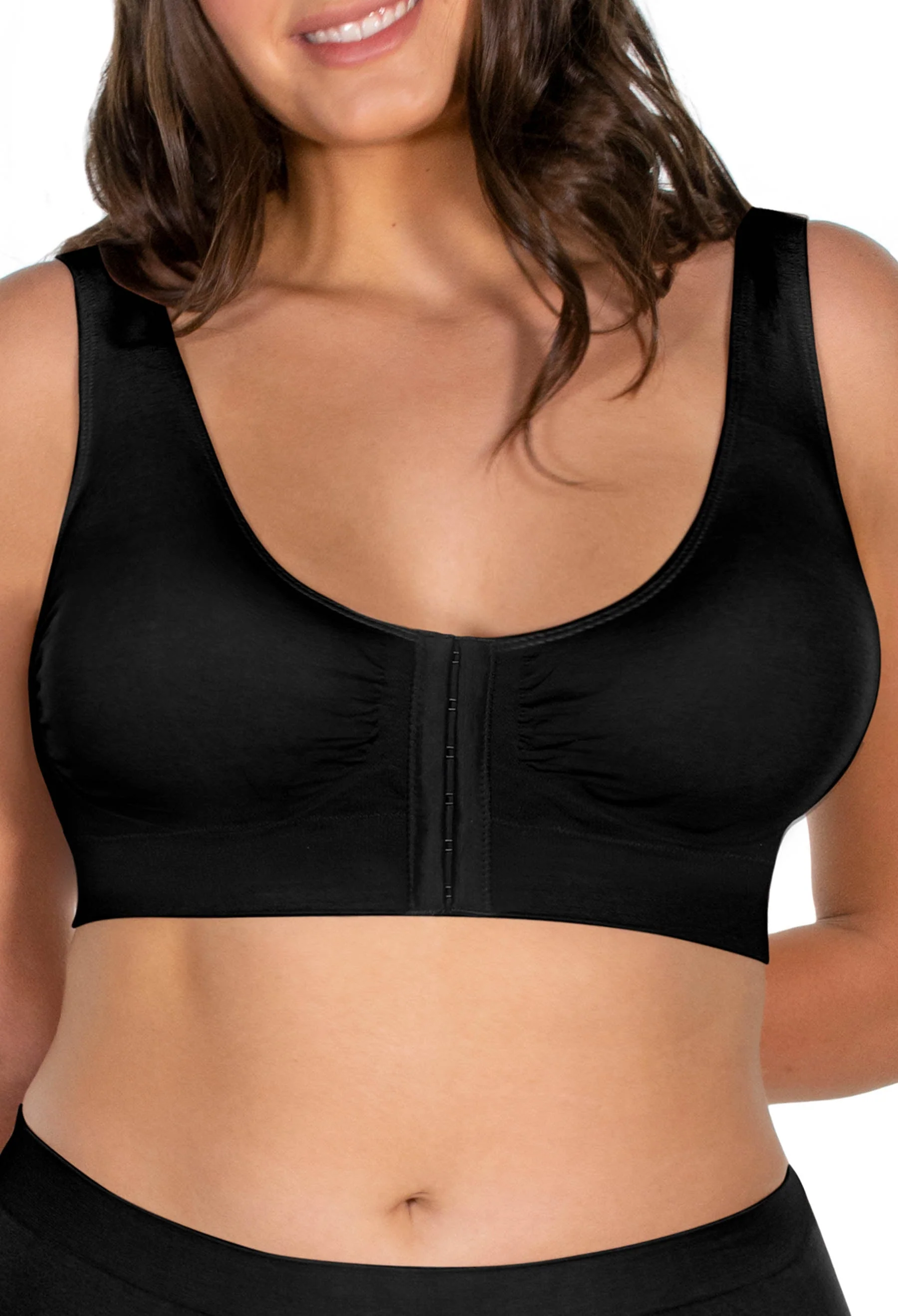 Bamboo Padded Front Closure Wire Free Bra - 3 Pack - Image 6