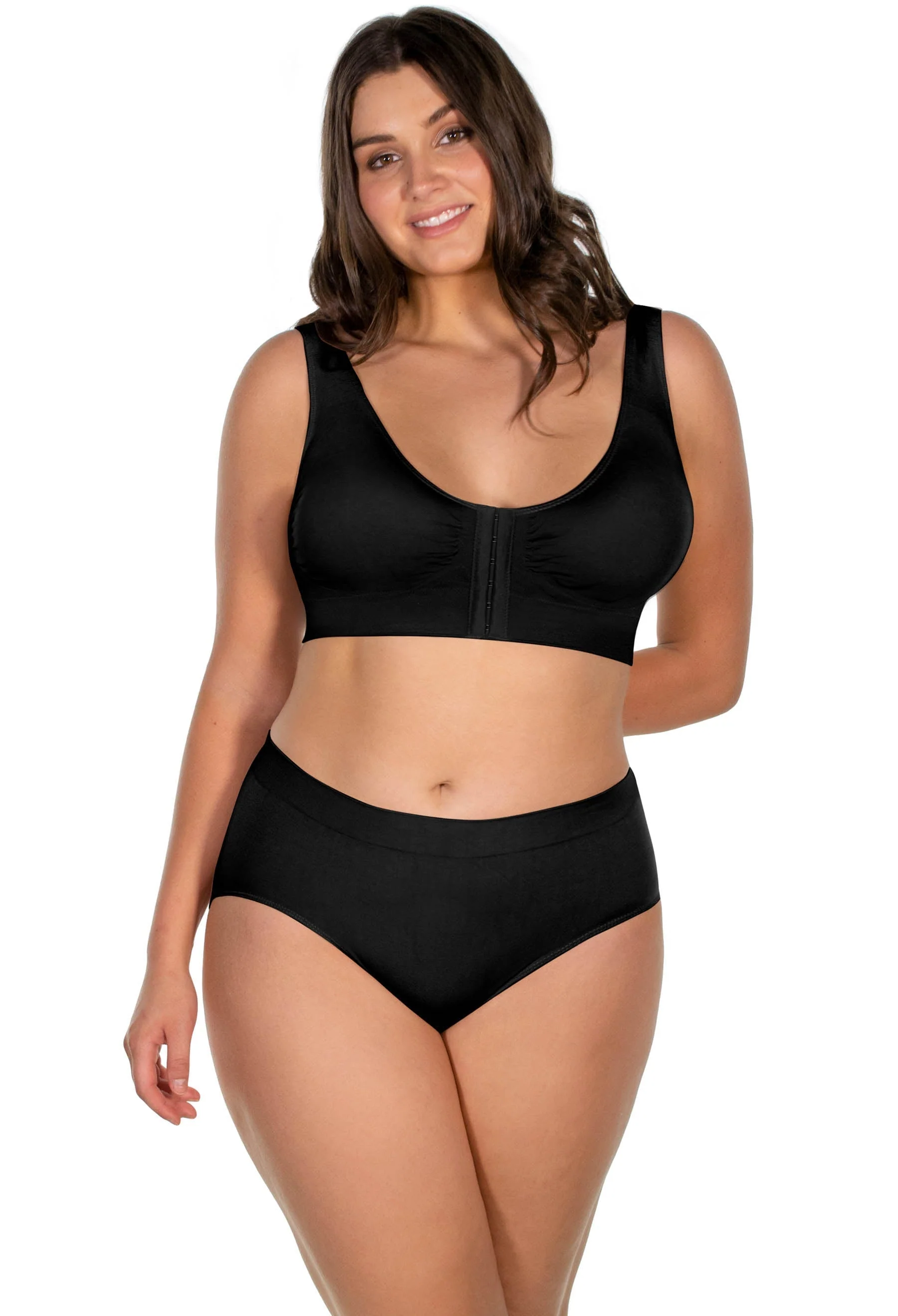 Bamboo Padded Front Closure Wire Free Bra - 3 Pack - Image 8