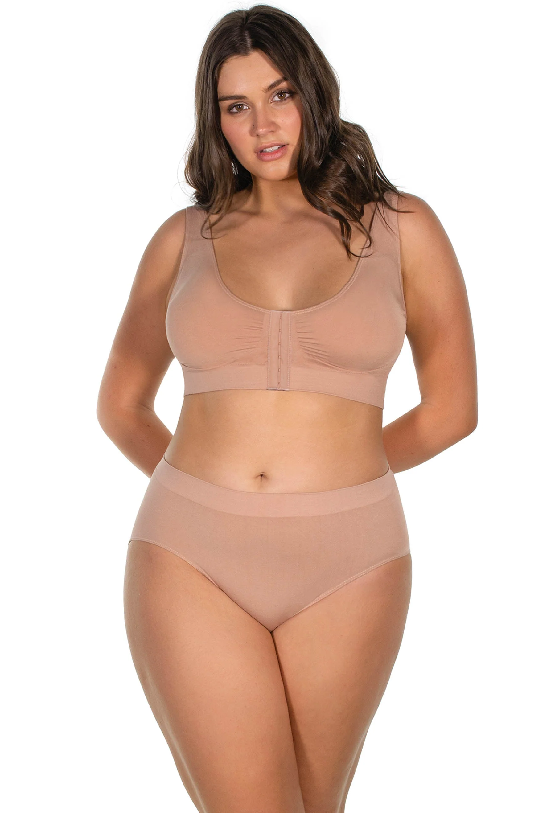 Bamboo Padded Front Closure Wire Free Bra - Image 5