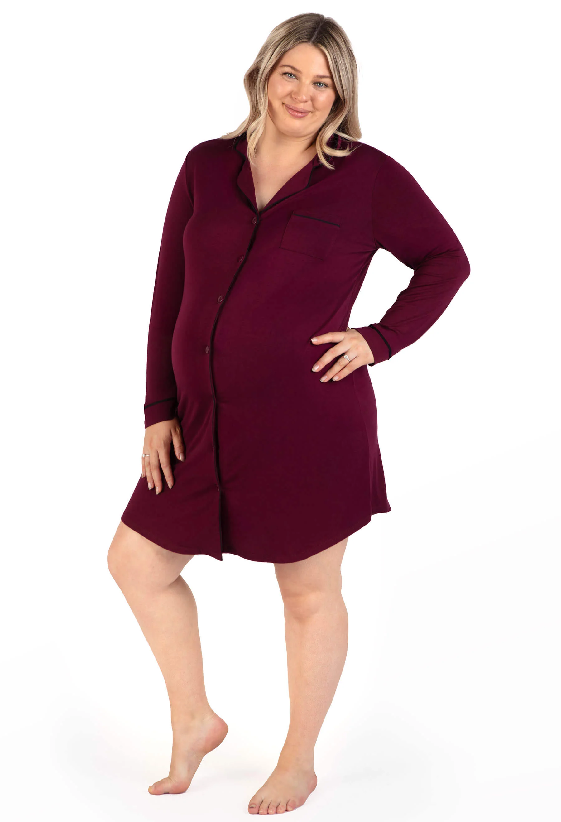 Bamboo Maternity & Nursing Birthing Hospital Gown - 2 Pack - Image 13