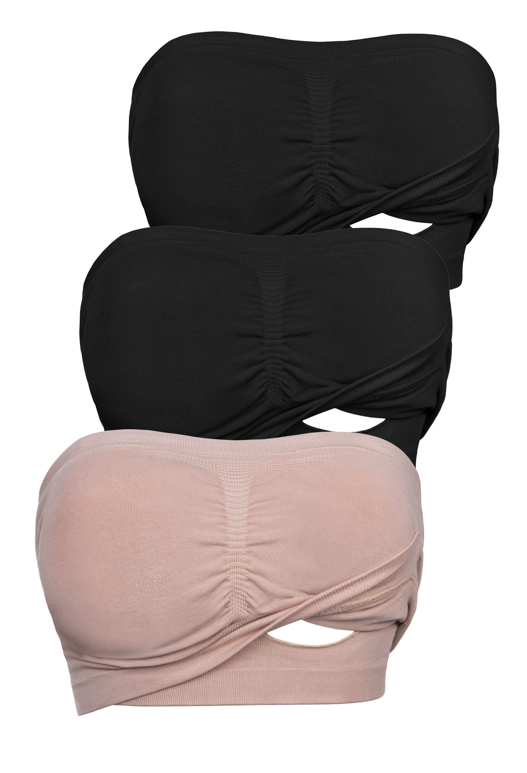 Full Bust Bamboo Strapless Maternity & Nursing Wire Free ﻿Bra - 3 Pack - Image 15