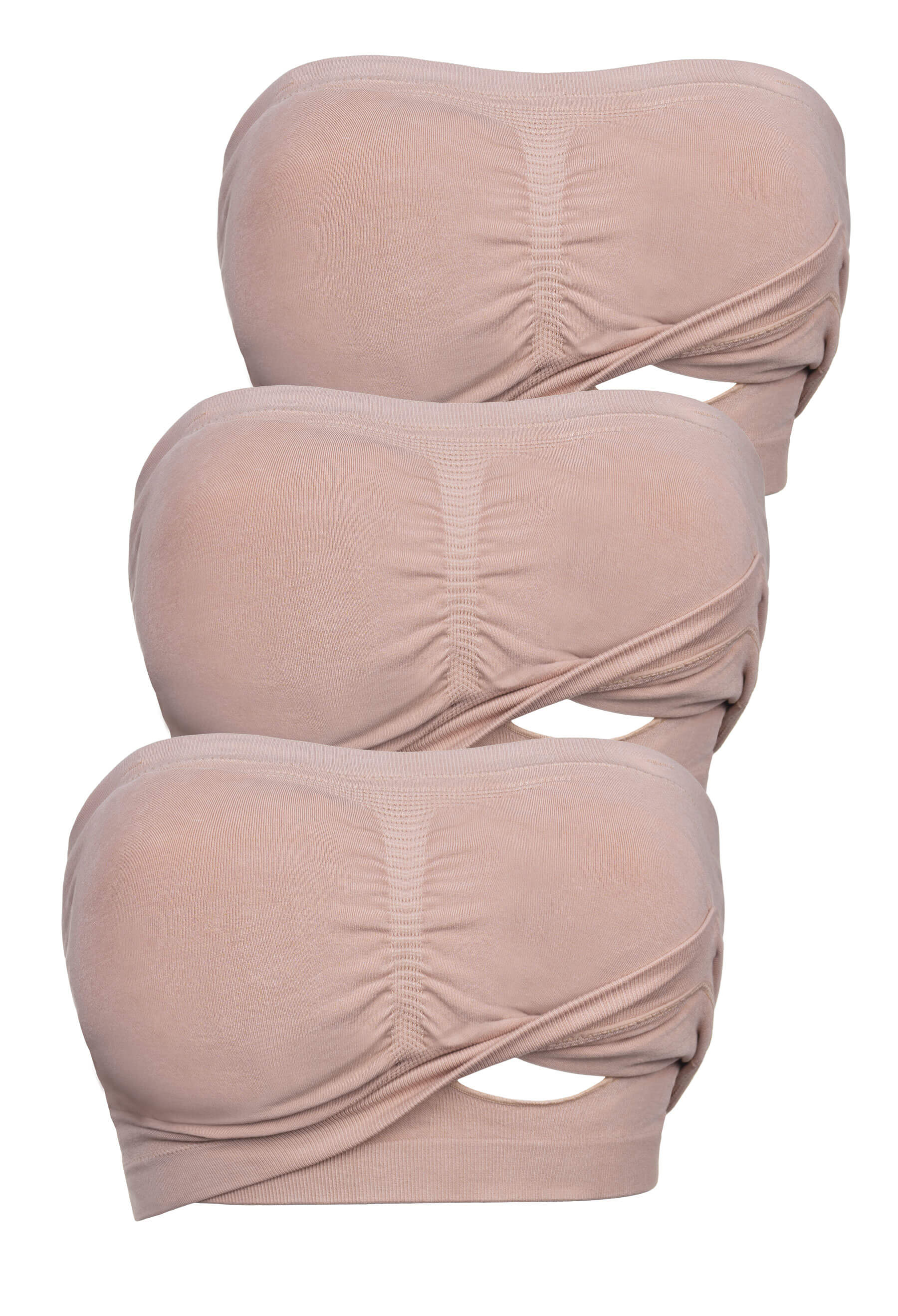 Full Bust Bamboo Strapless Maternity & Nursing Wire Free ﻿Bra - 3 Pack - Image 16