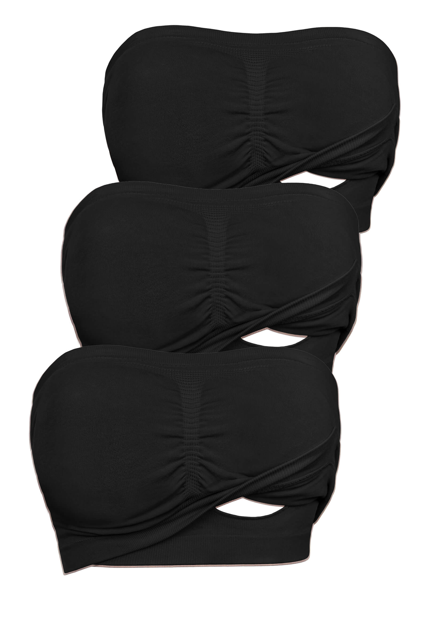 Full Bust Bamboo Strapless Maternity & Nursing Wire Free ﻿Bra - 3 Pack - Image 17