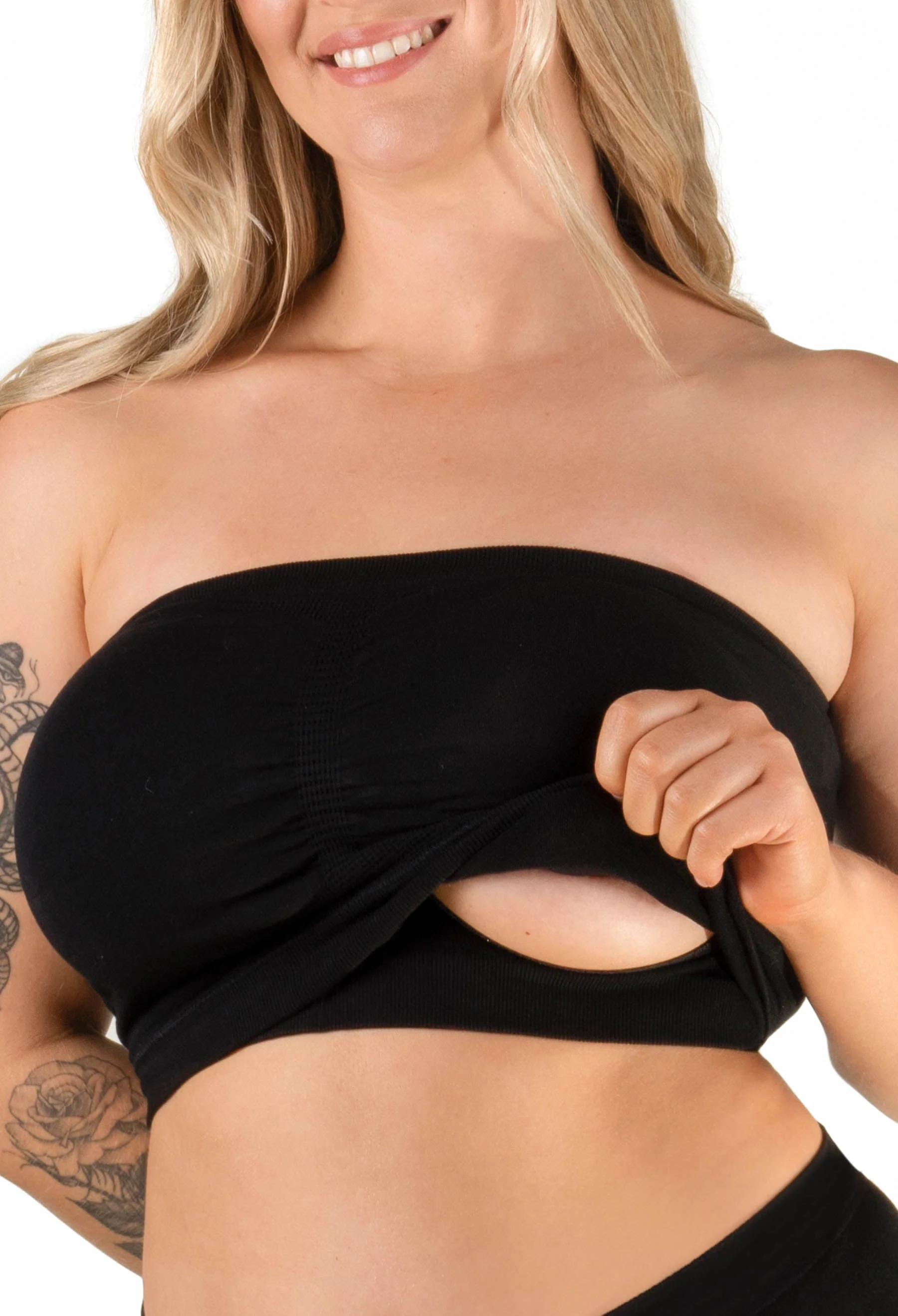 Full Bust Bamboo Strapless Maternity & Nursing Wire Free ﻿Bra - 3 Pack - Image 8