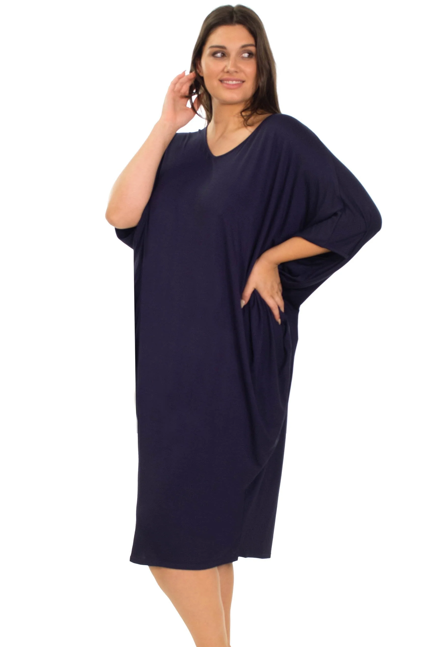 Bamboo V Neck Draped Dress - 2 Pack - Image 10