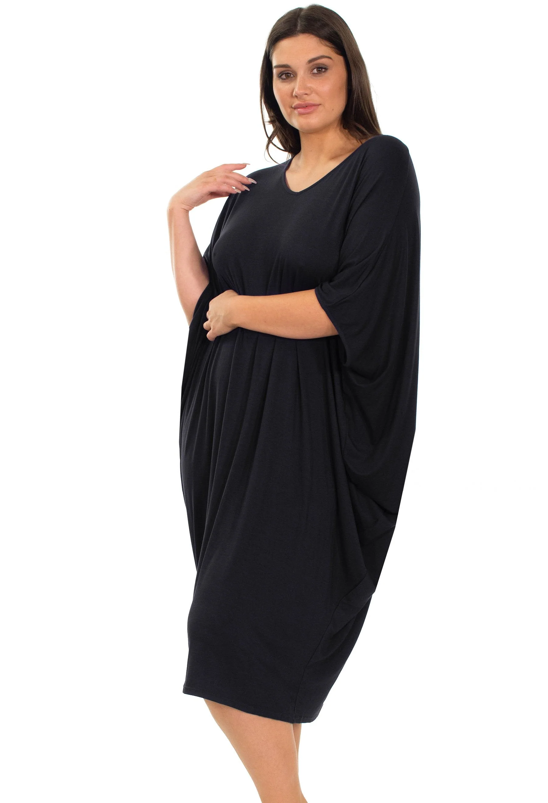 Bamboo V Neck Draped Dress - 2 Pack - Image 4