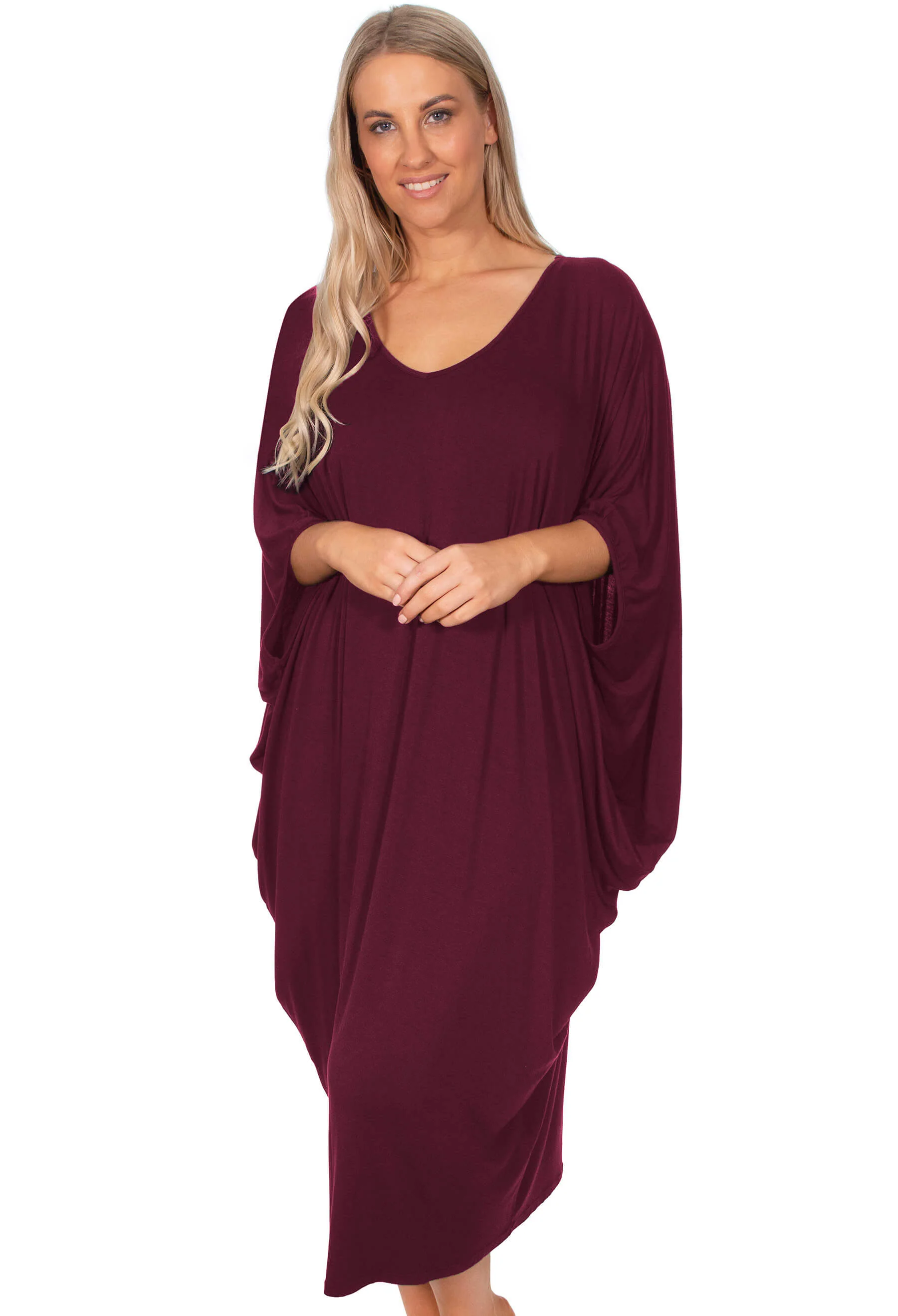 Bamboo V Neck Draped Dress - 2 Pack - Image 6