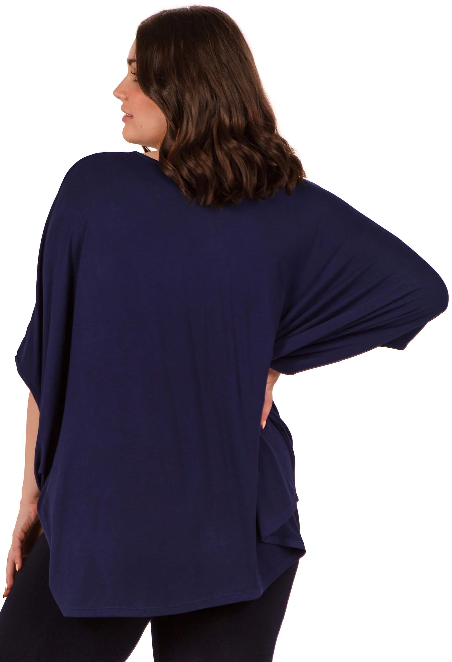 Bamboo V Neck Draped Short Sleeve Top - 2 PACK - Image 4