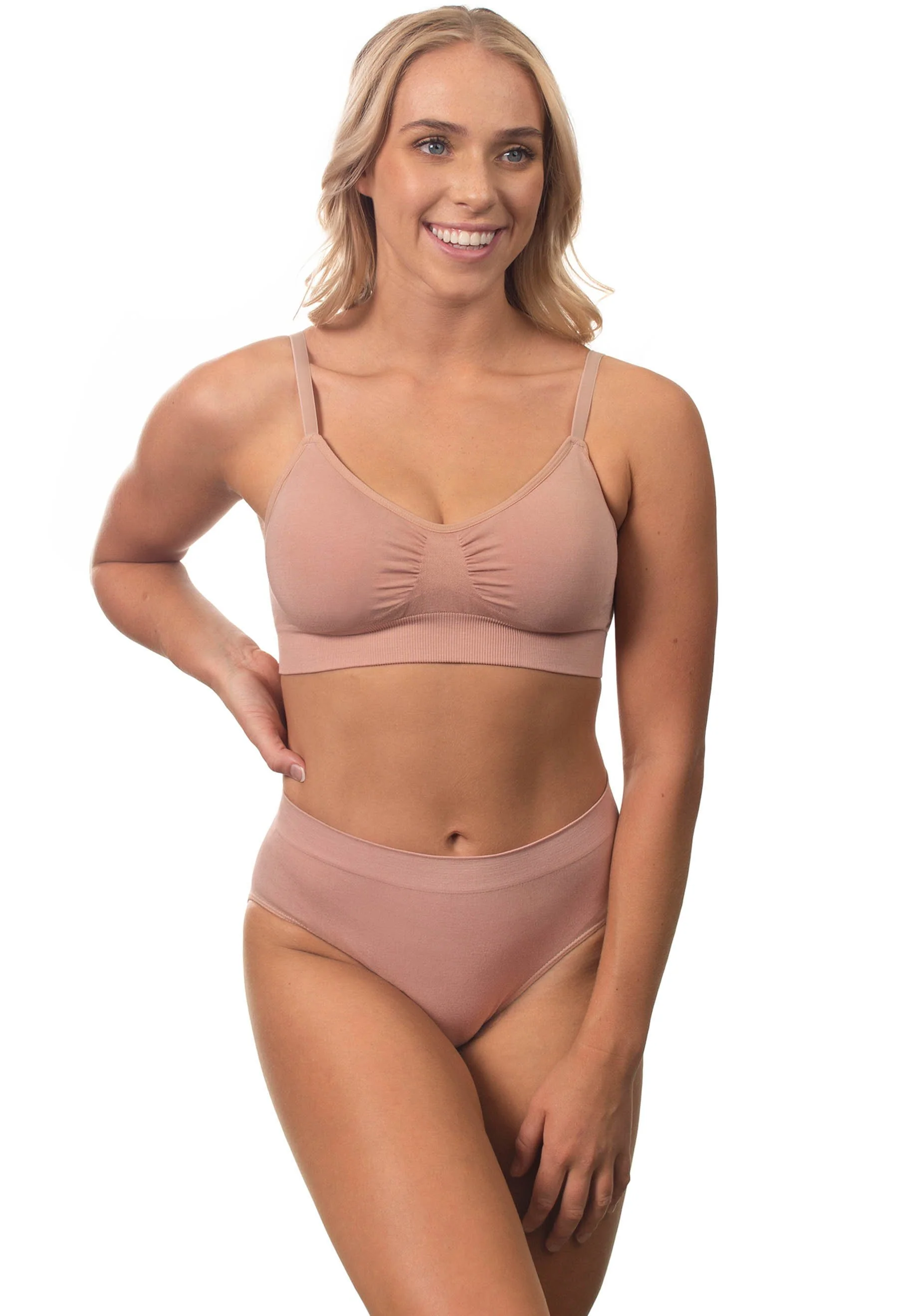 Bamboo Padded Wire Free Bra - Neutrals 3 Pack - Image 17