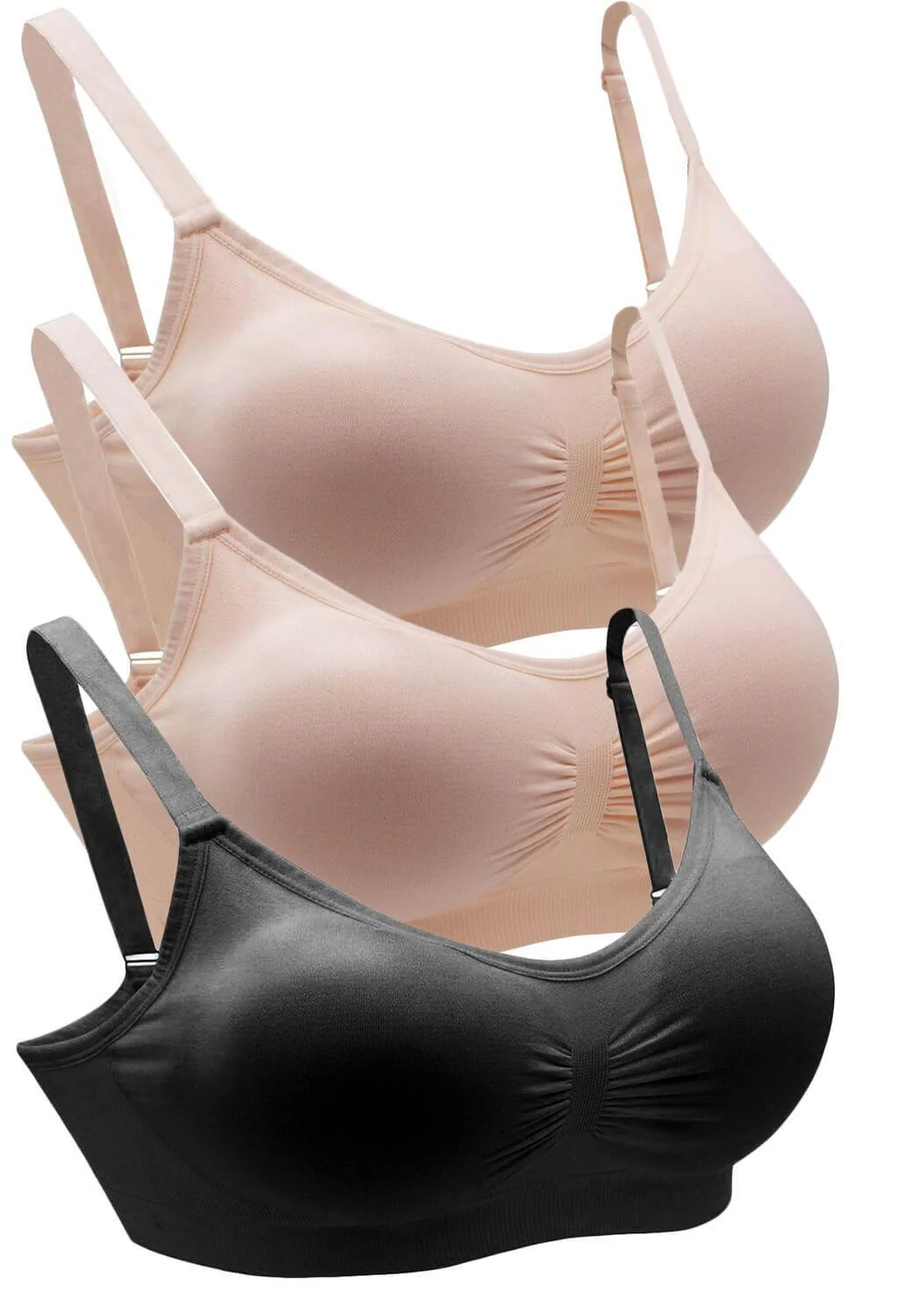 Bamboo Padded Wire Free Bra - Neutrals 3 Pack - Image 30