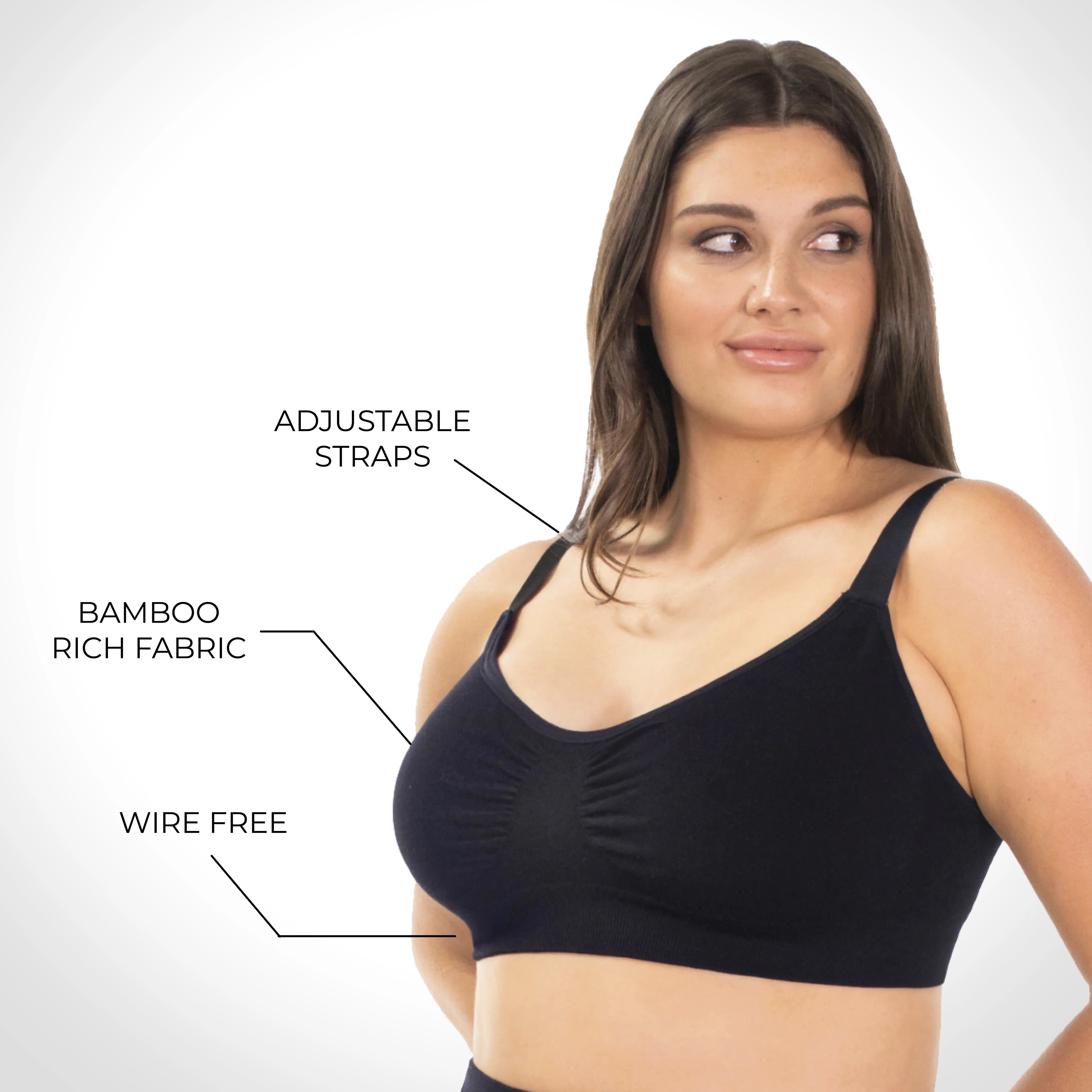 Bamboo Padded Wire Free Bra - Neutrals 3 Pack - Image 4