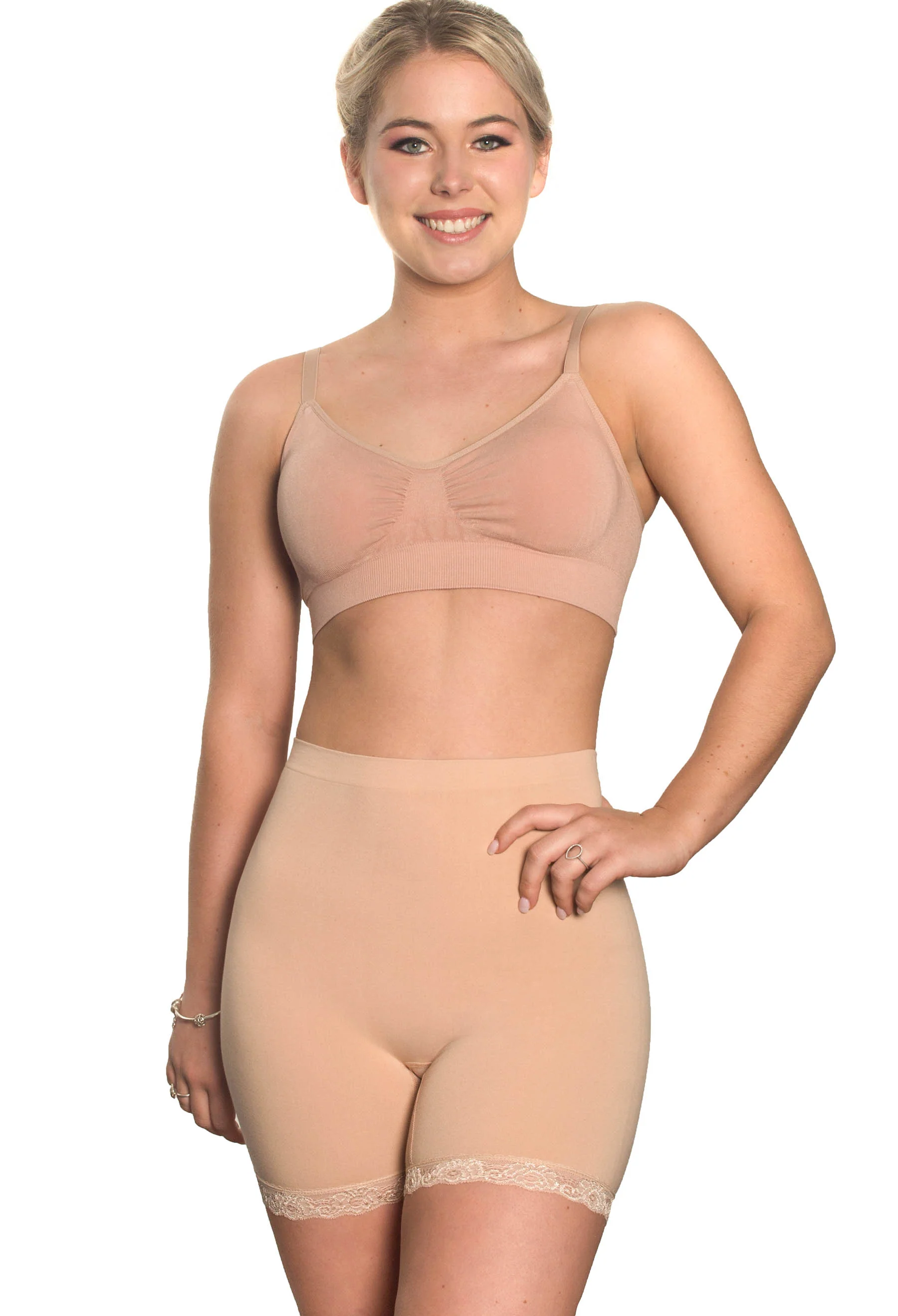 High Rise Cotton Rich Thermal Petite Shorts - Image 2