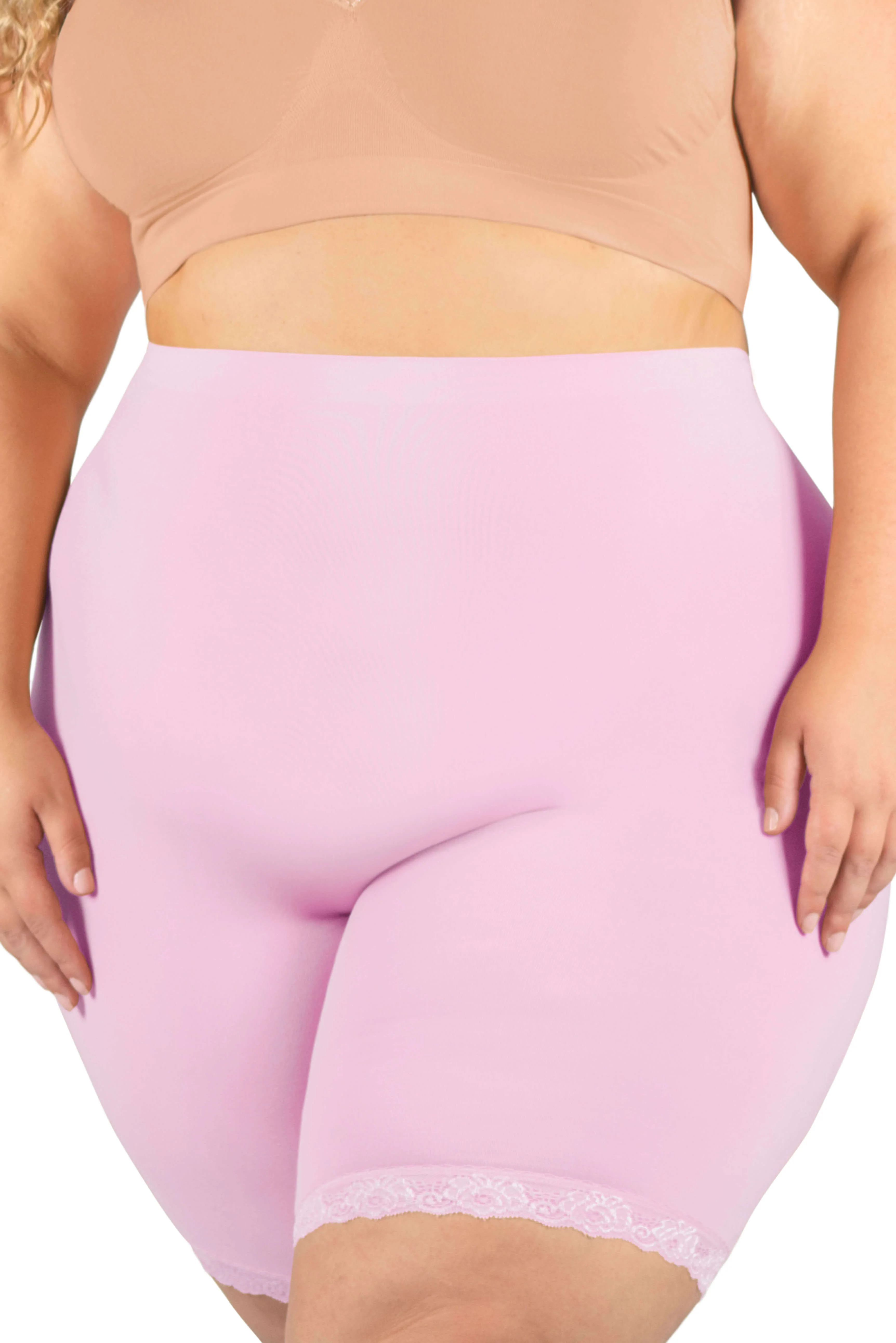 Curvy Anti Chafing High Rise Long Cotton Rich Shorts - Image 16