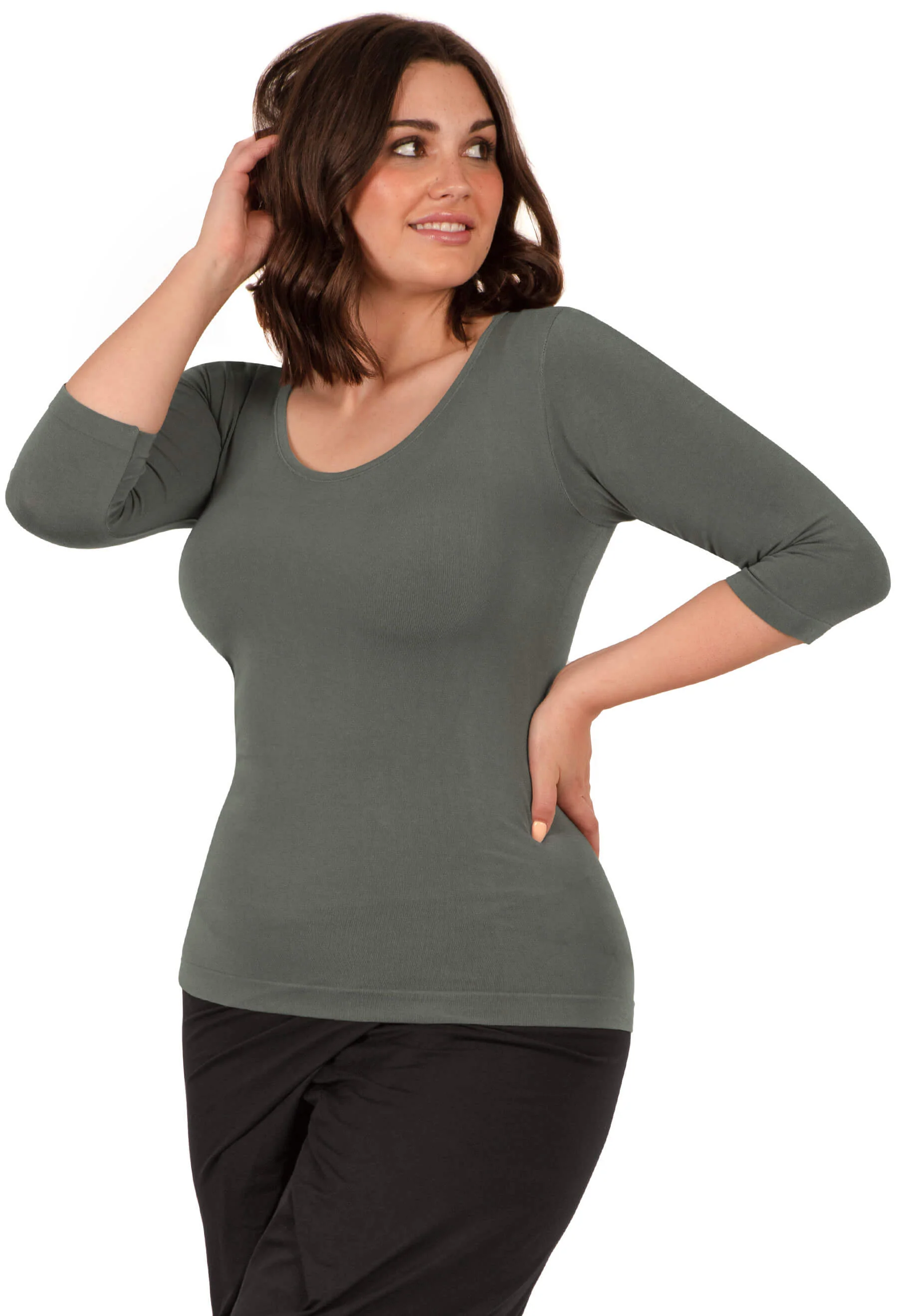 Curvy Bamboo 3/4 Sleeve Top - Image 16