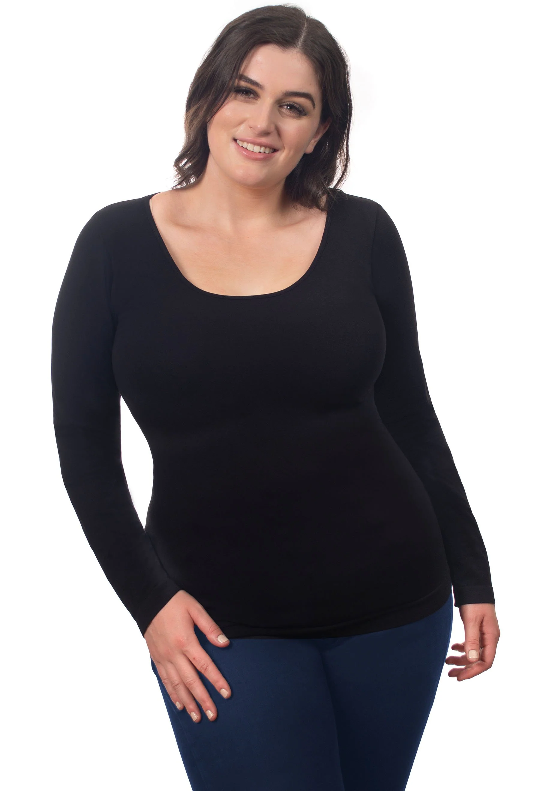 Curvy Bamboo Long Sleeve Top - Image 3