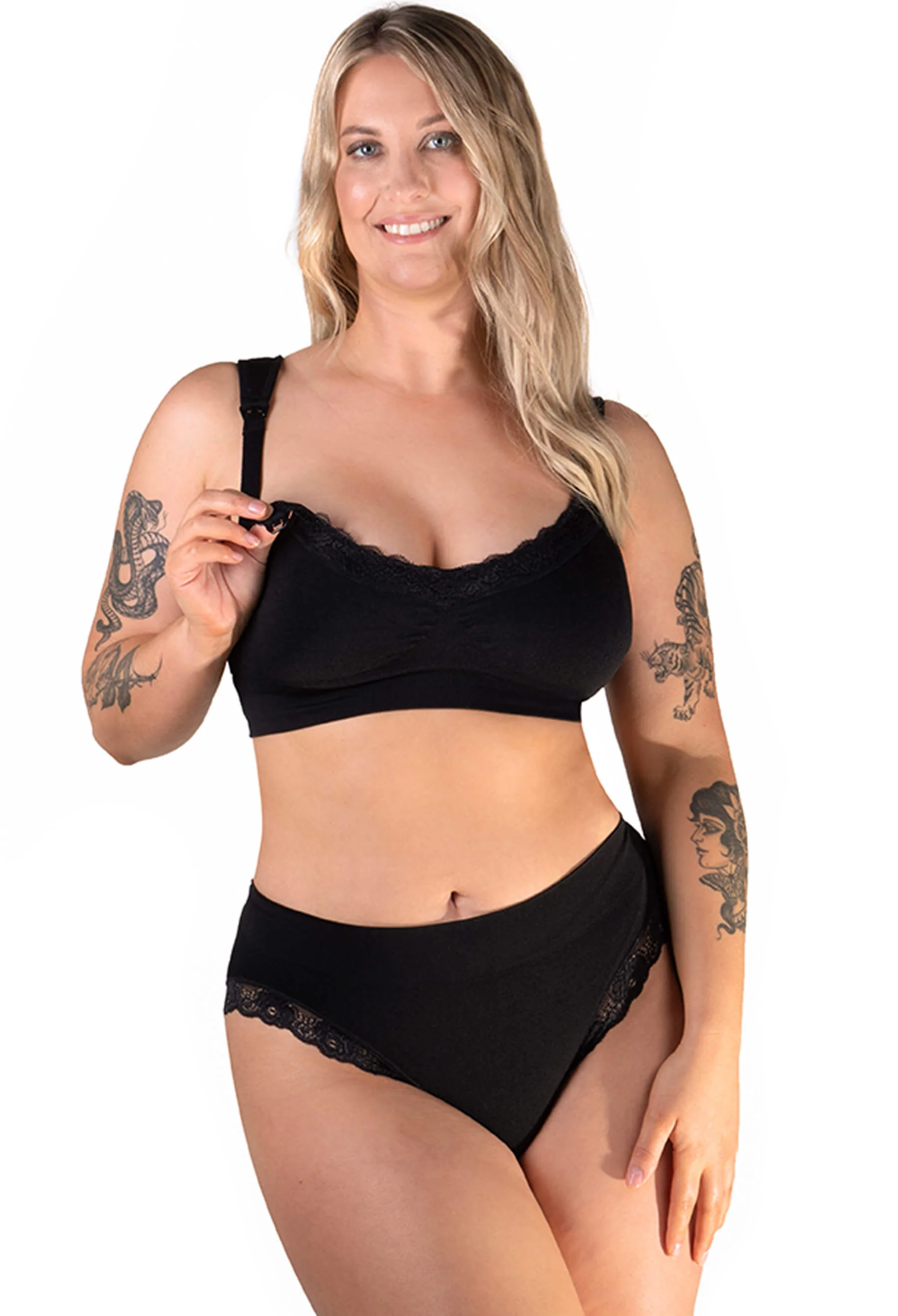 Cushion Padded Strap Wire Free Maternity and Nursing Bra + Bra Extender Set - Image 10