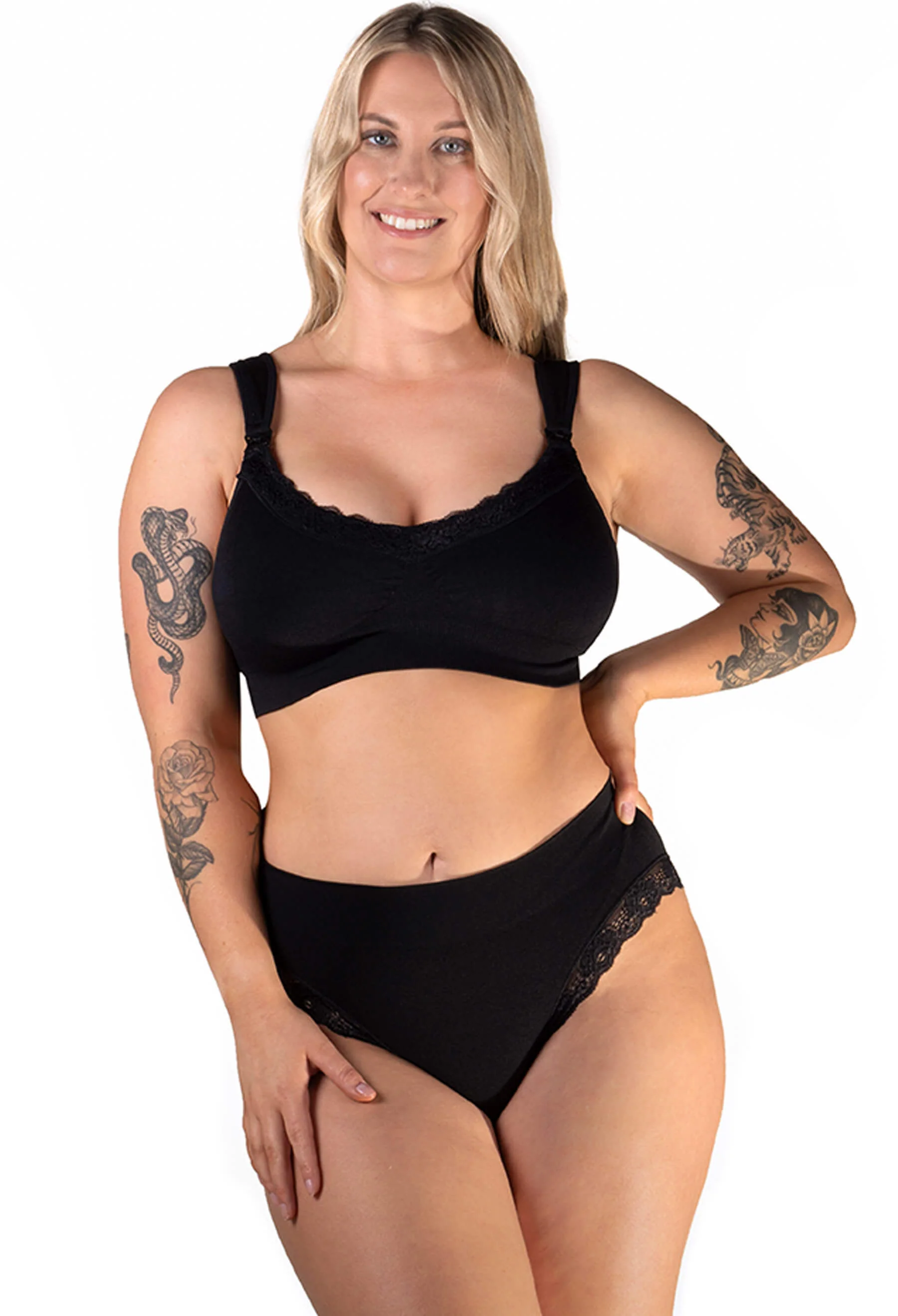 Cushion Padded Strap Wire Free Maternity and Nursing Bra + Bra Extender Set - Image 9