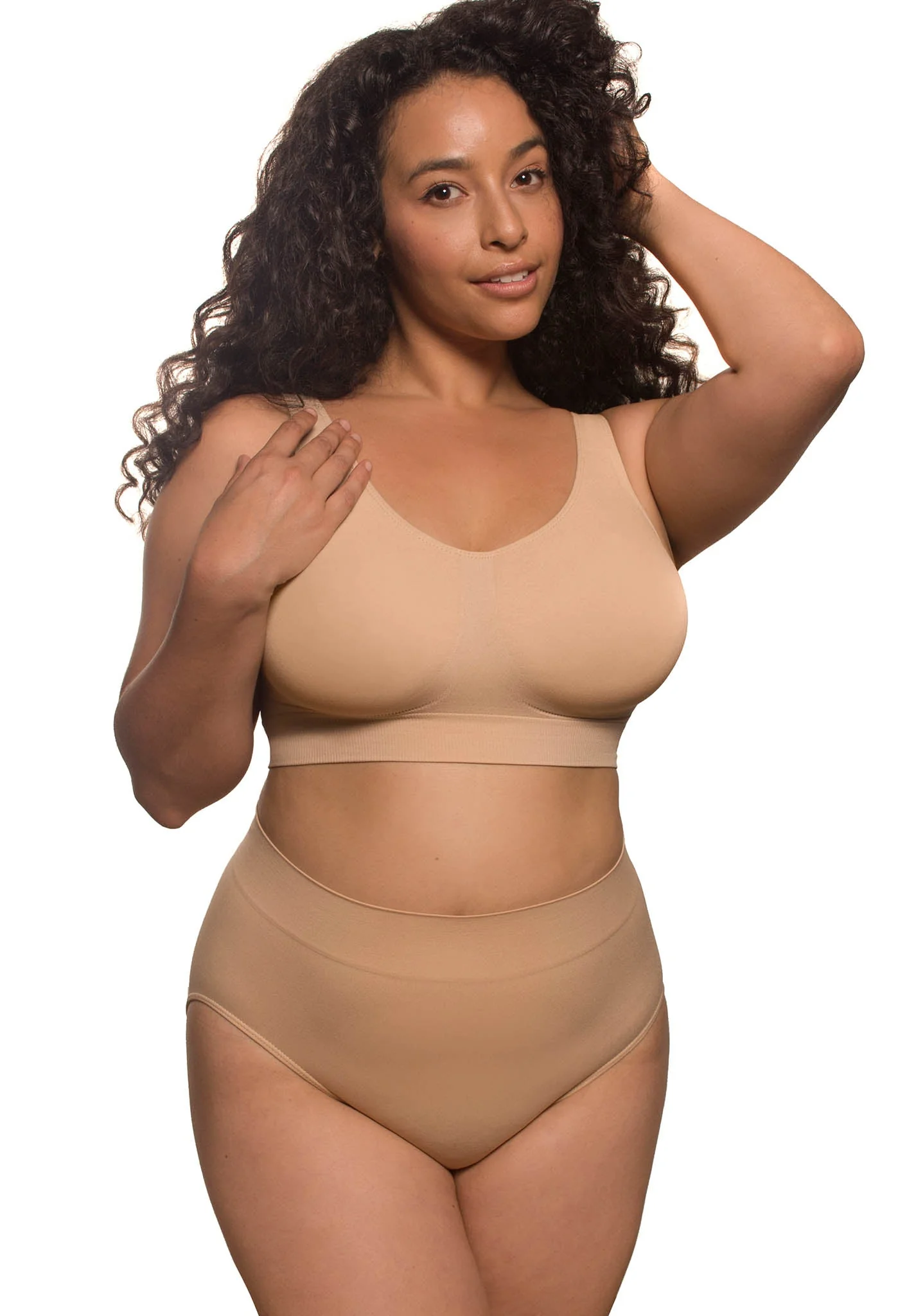 Double Lined Wire Free High Back Crop Bra - Image 4