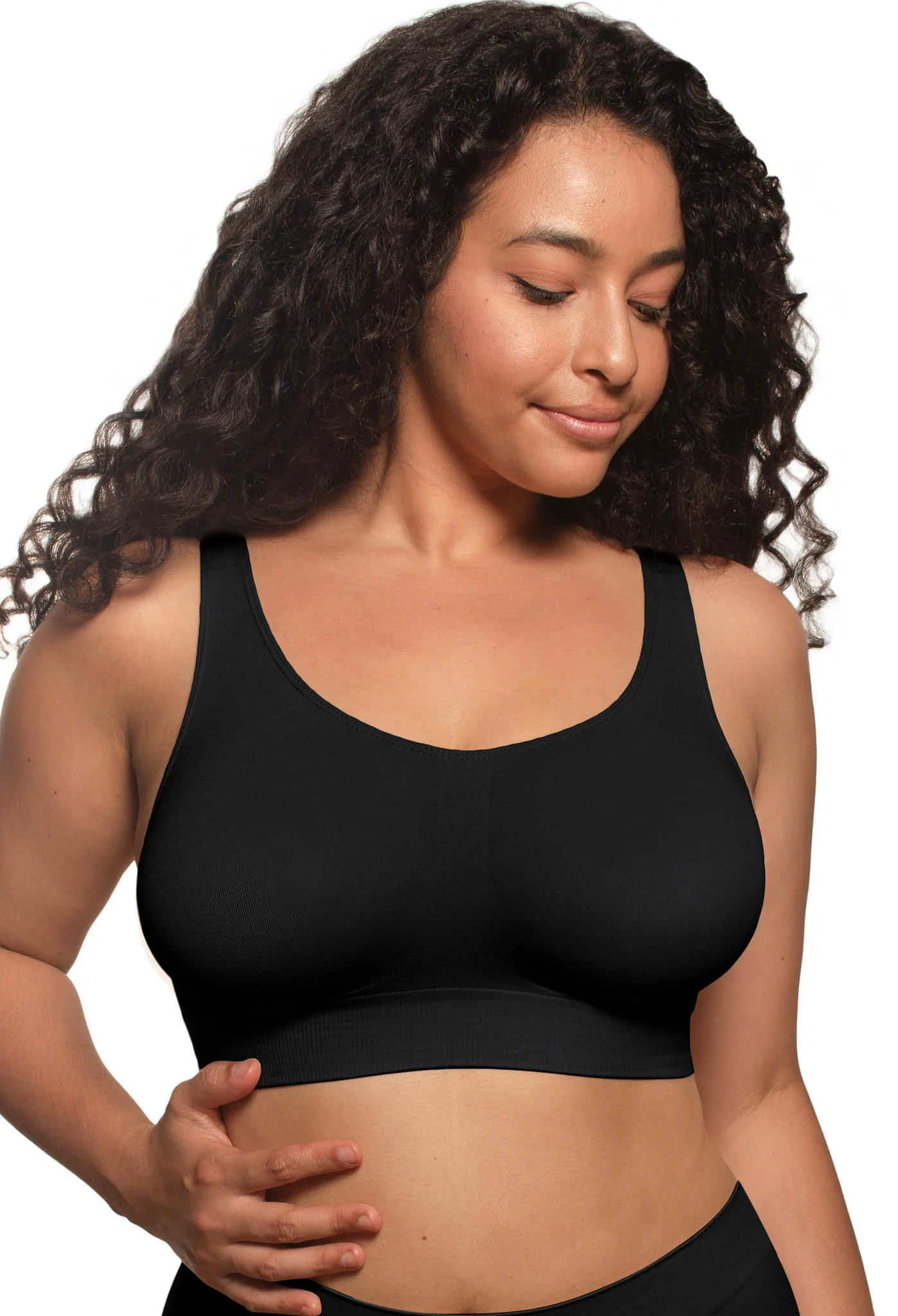 Double Lined Wire Free High Back Crop Bra - Image 7