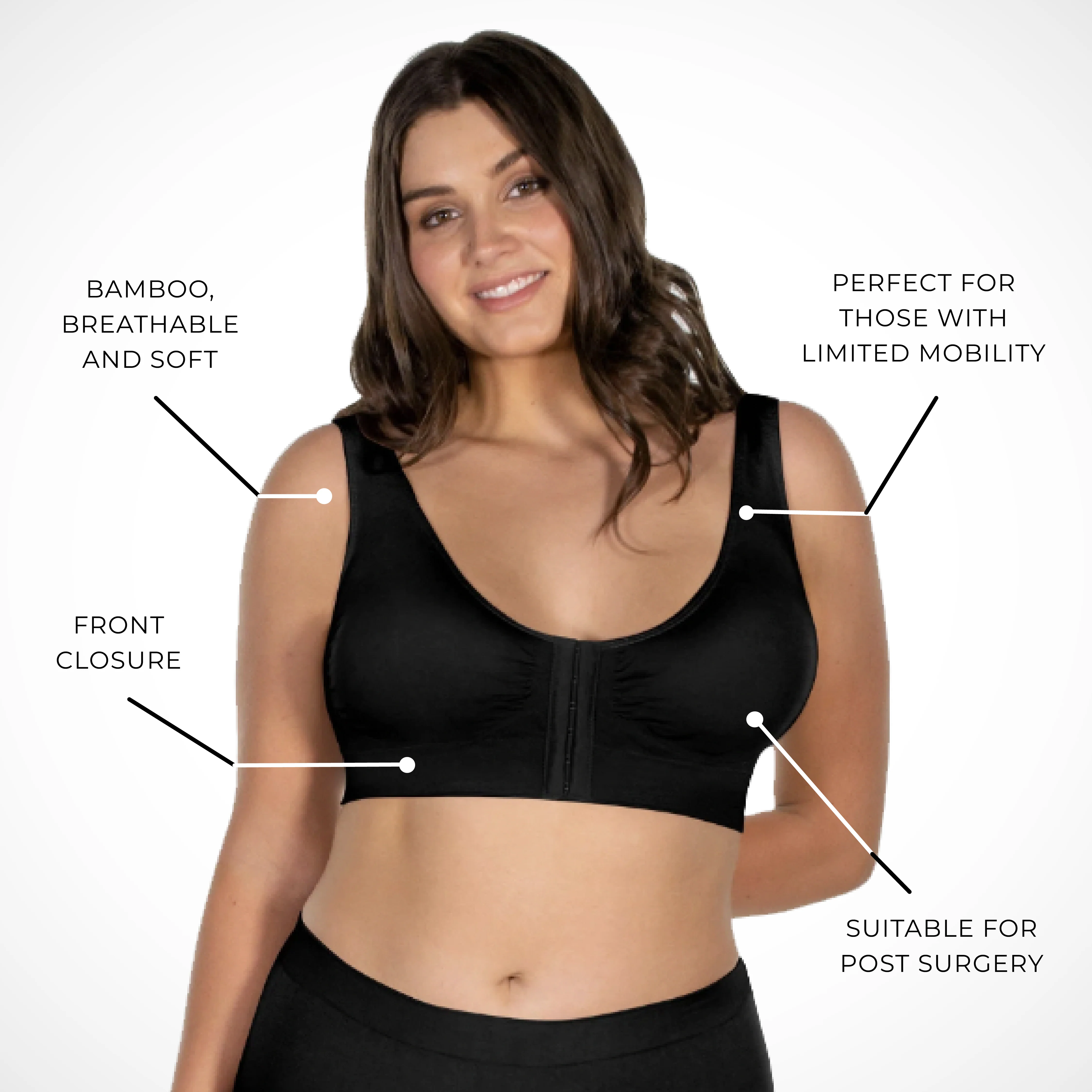 Padded Front Opening Bra - Wireless Comfort - Image 3
