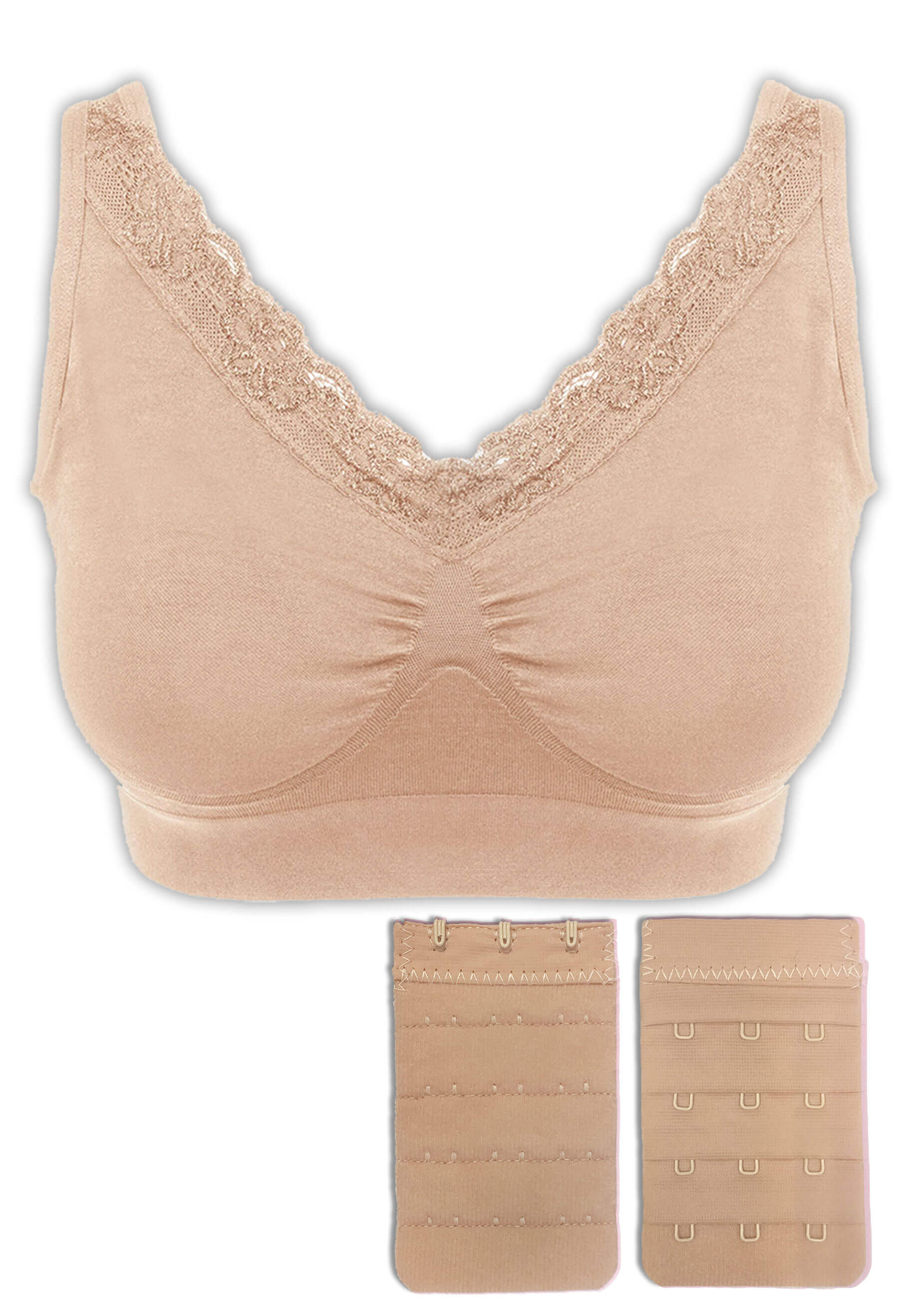 Full Bust Comfortable Wire Free Support Bra + Band Extender Set - Image 16