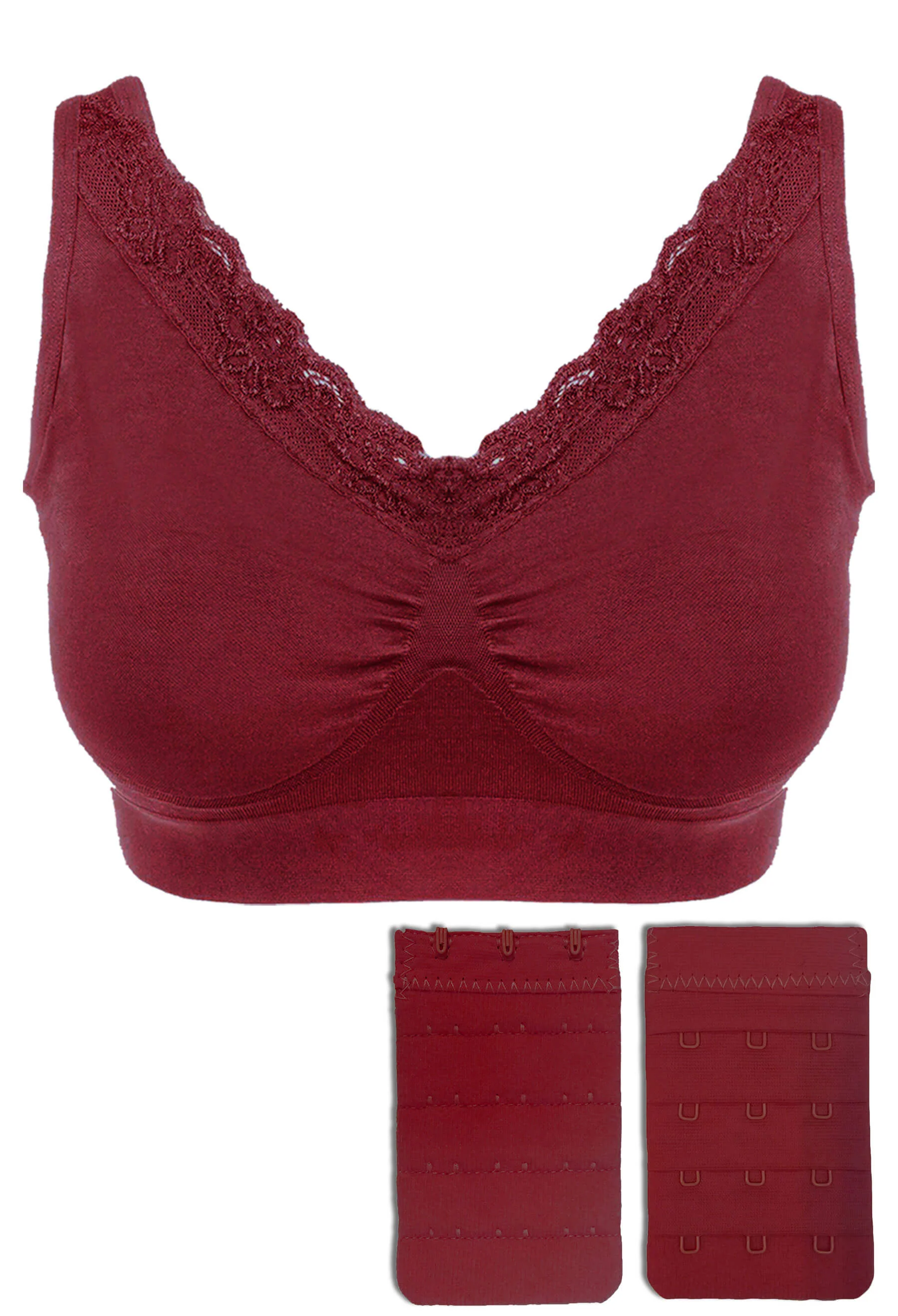 Full Bust Comfortable Wire Free Support Bra + Band Extender Set - Image 19
