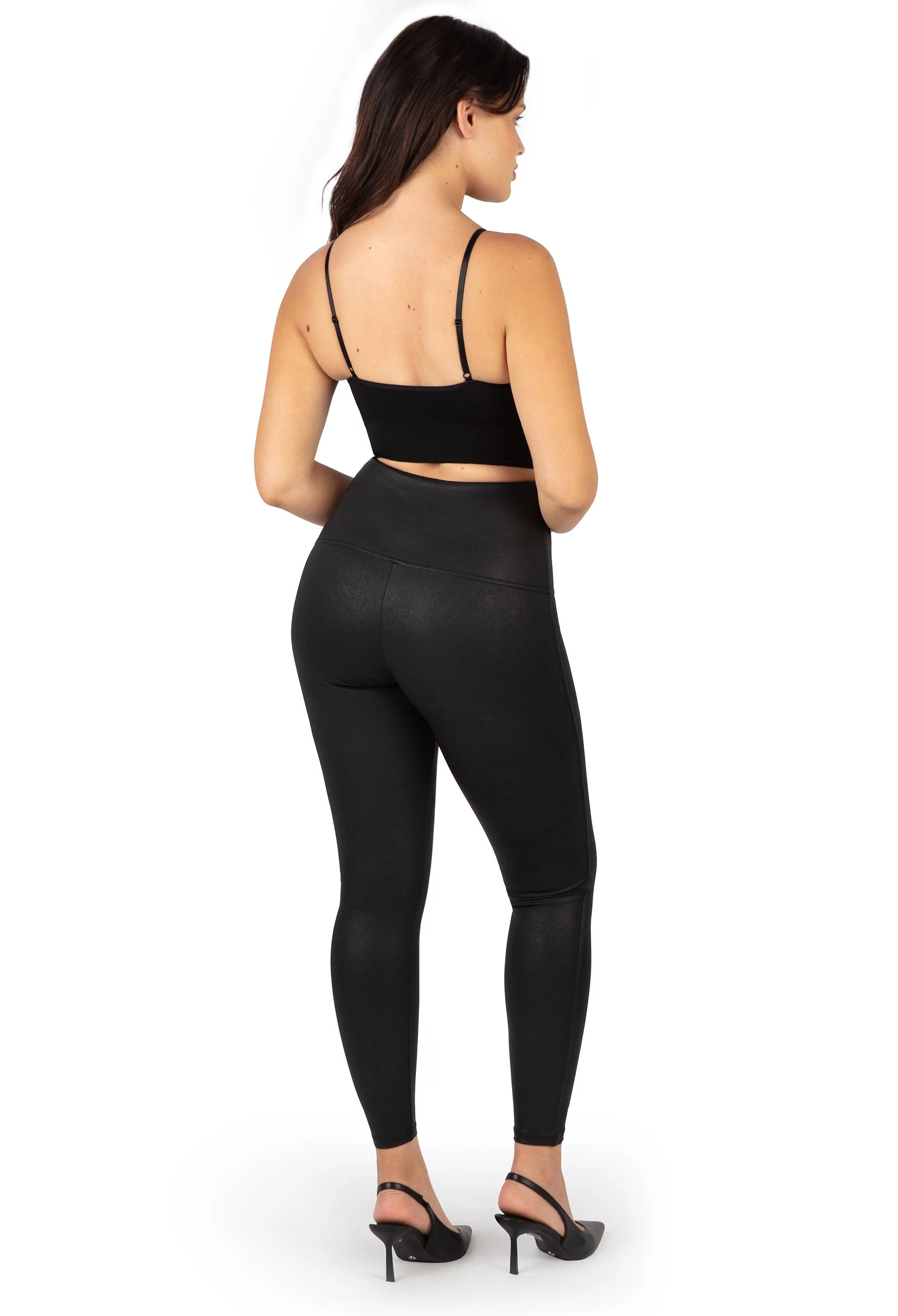 High Rise Faux Leather Leggings - Image 7