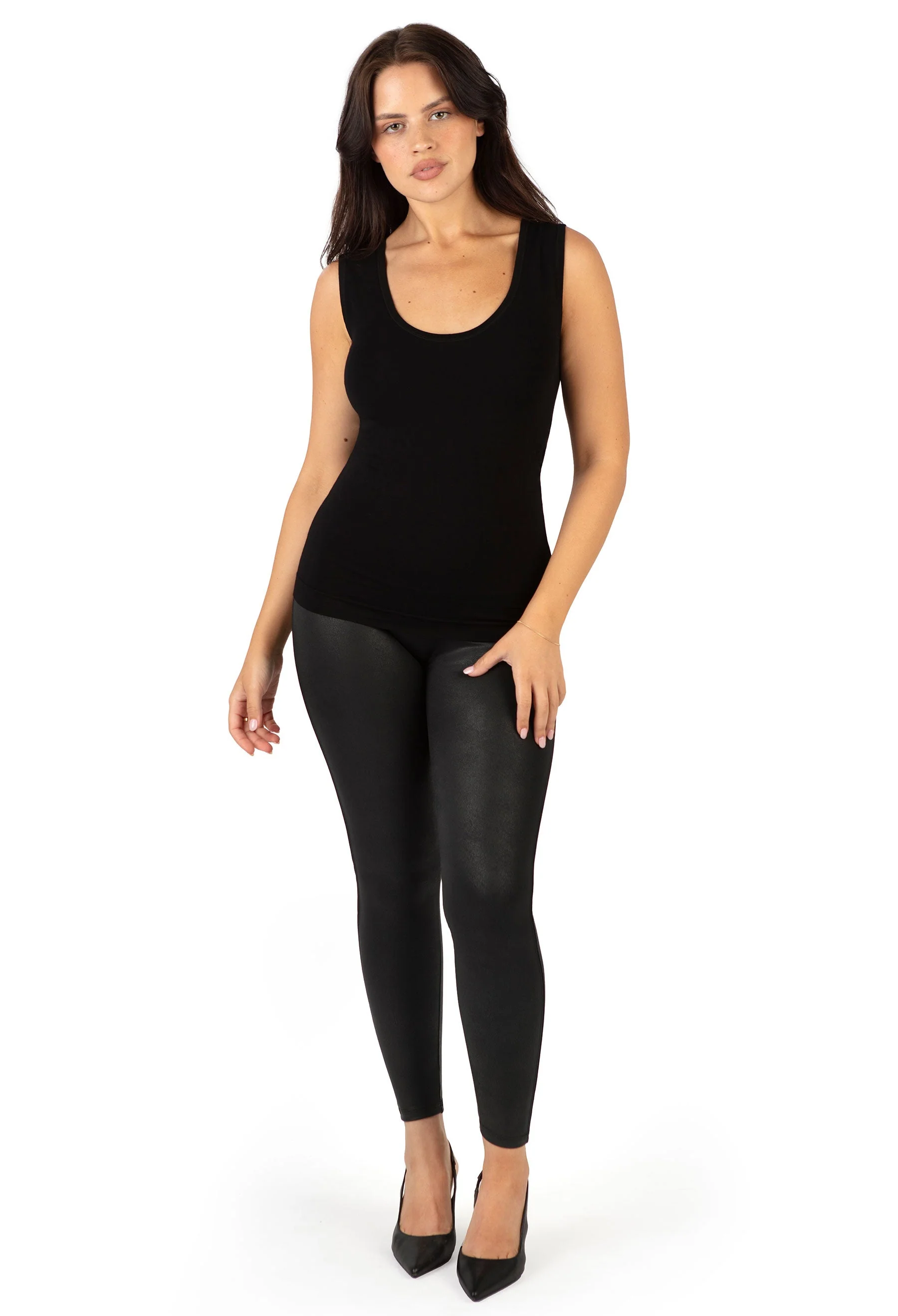 High Rise Faux Leather Leggings - Image 8