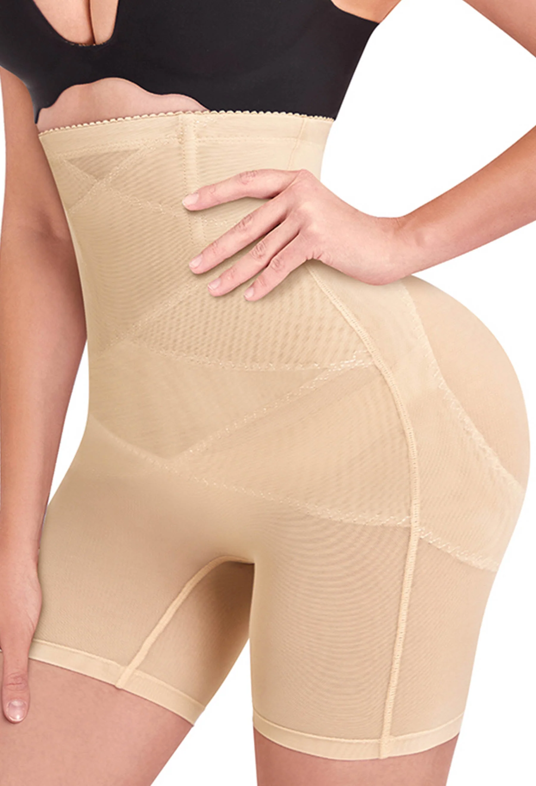 High Waist Power Mesh Tummy Control Shorts - Image 11