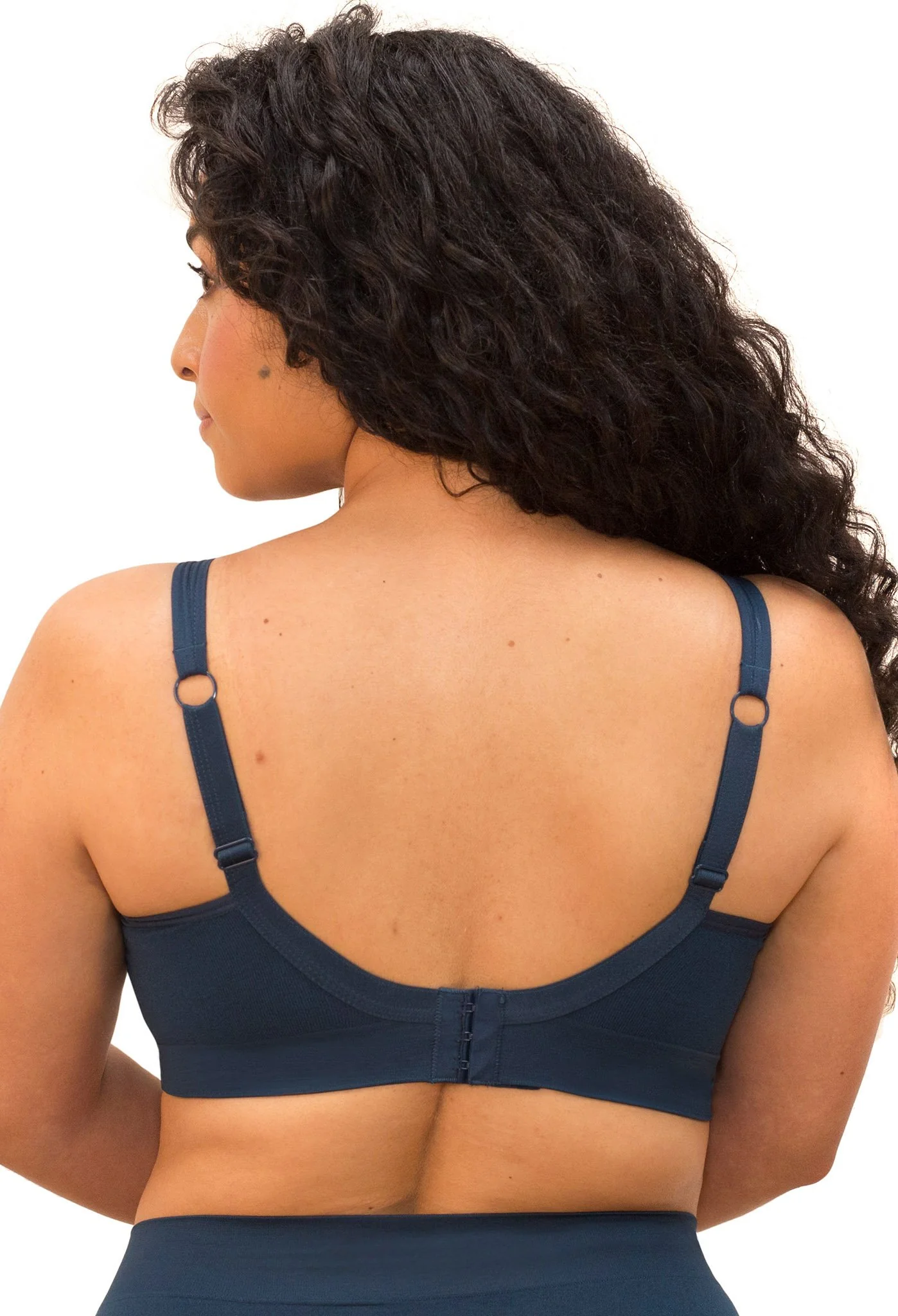Lace Minimiser Wire Free Bra | Pacific Blue - Image 3