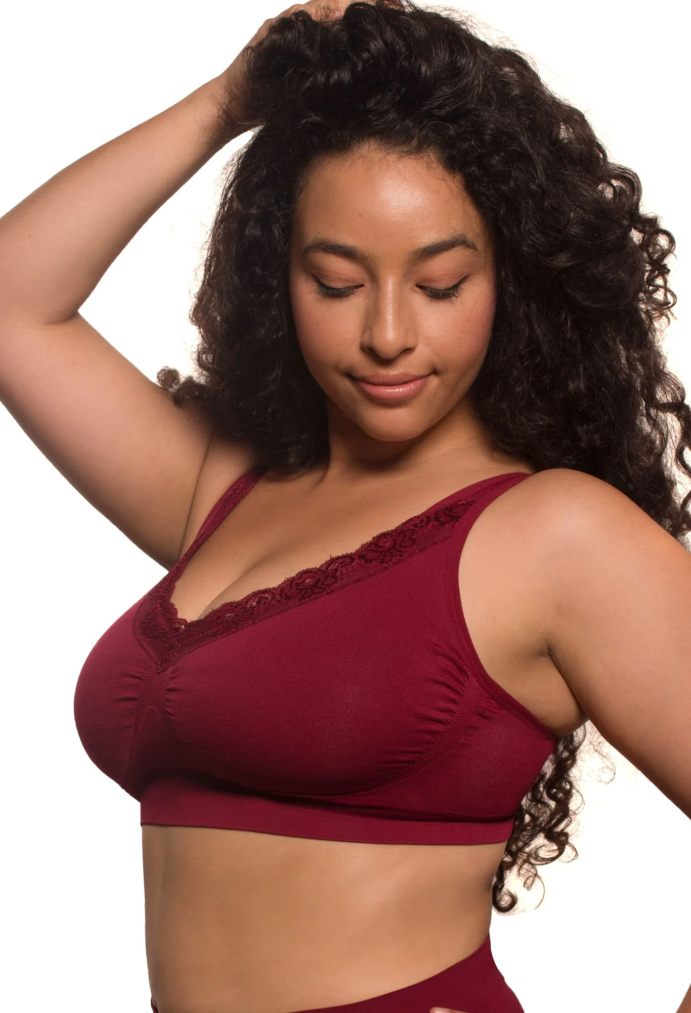 Lace Minimiser Wire Free Bra - Fancy 3 Pack - Image 3