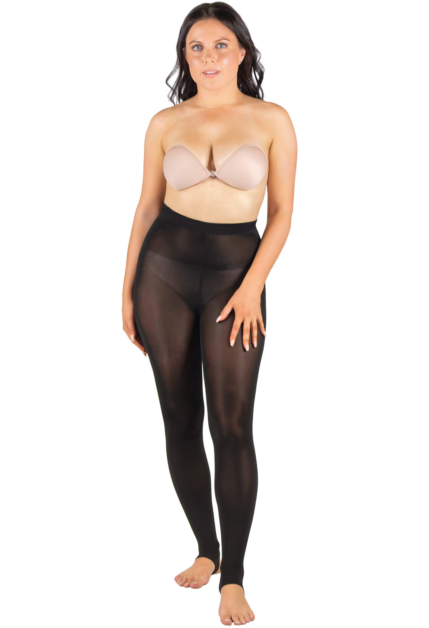 Ladder Resistant Shaping Stirrup Pantyhose Black - Image 5