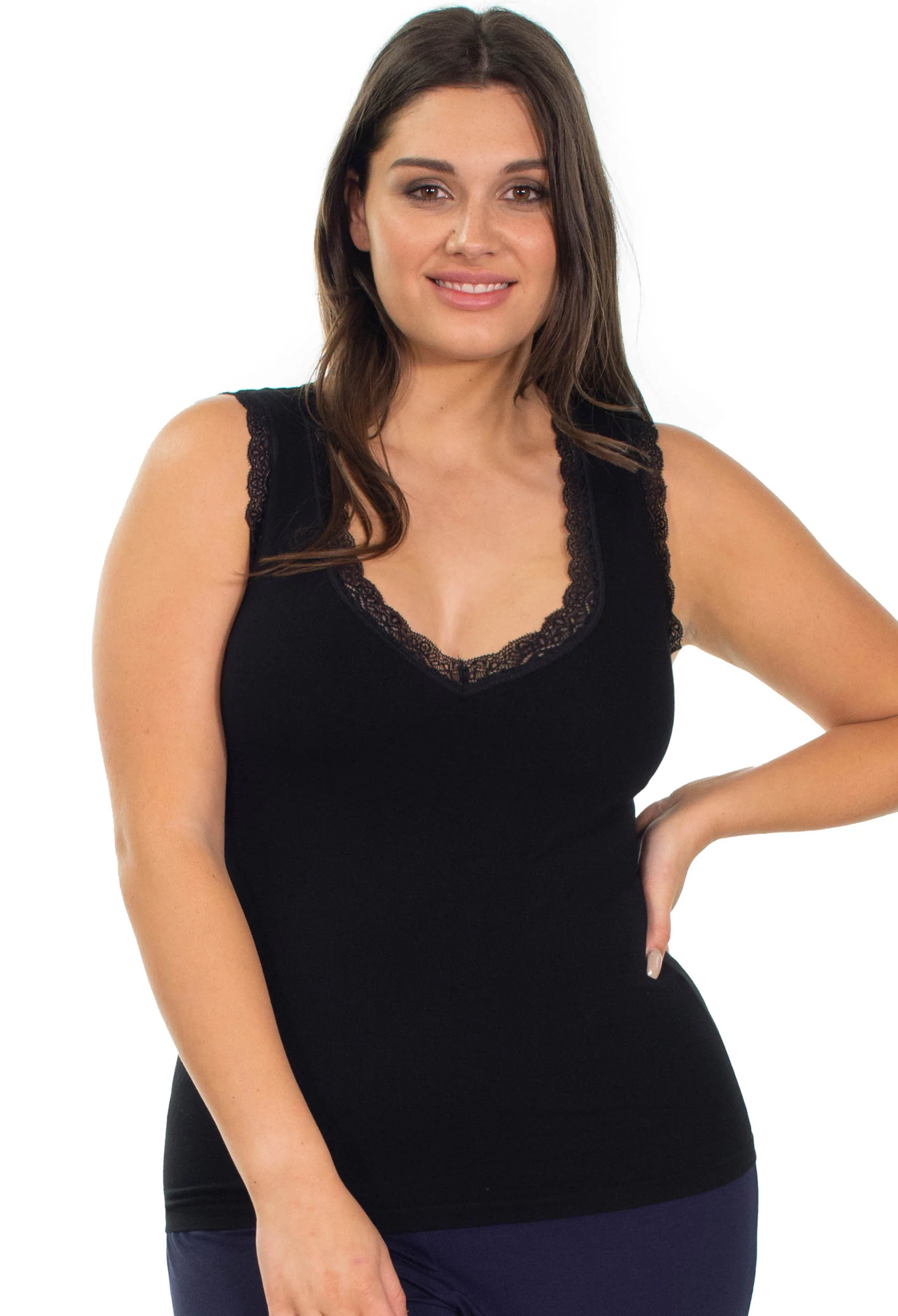 Luxury Cotton Rich Lace Tank Top Set - Image 4