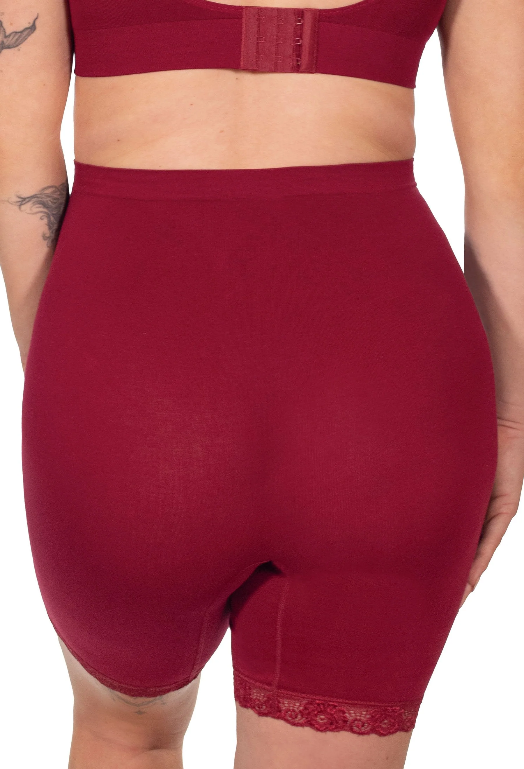 Maternity Anti Chafing High Rise Long Cotton Rich Shorts - 3 Pack - Image 13