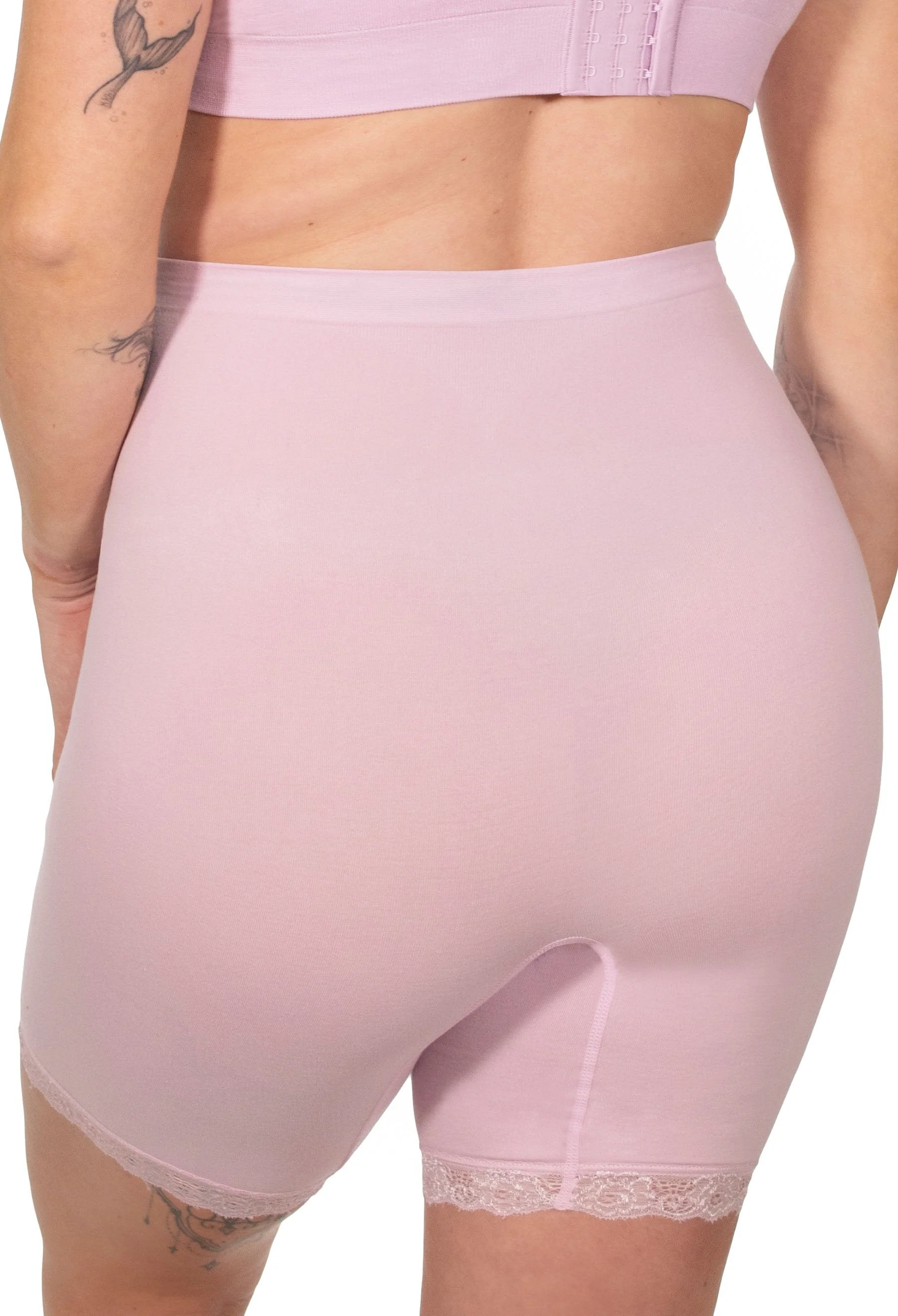 Maternity Anti Chafing High Rise Long Cotton Rich Shorts - 3 Pack - Image 9