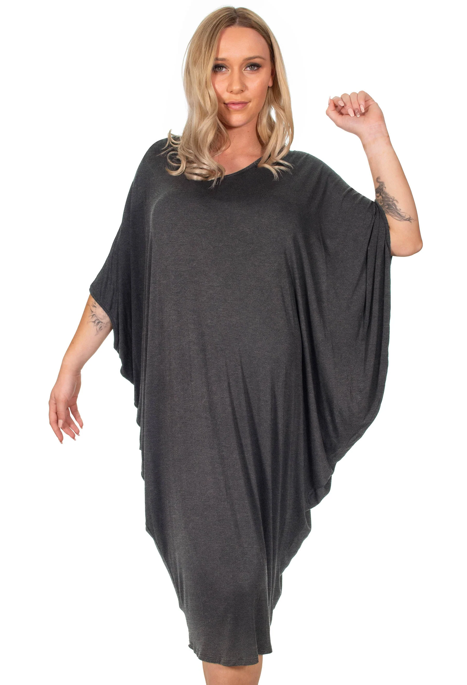 Maternity Bamboo V Neck Draped Dress - Image 15