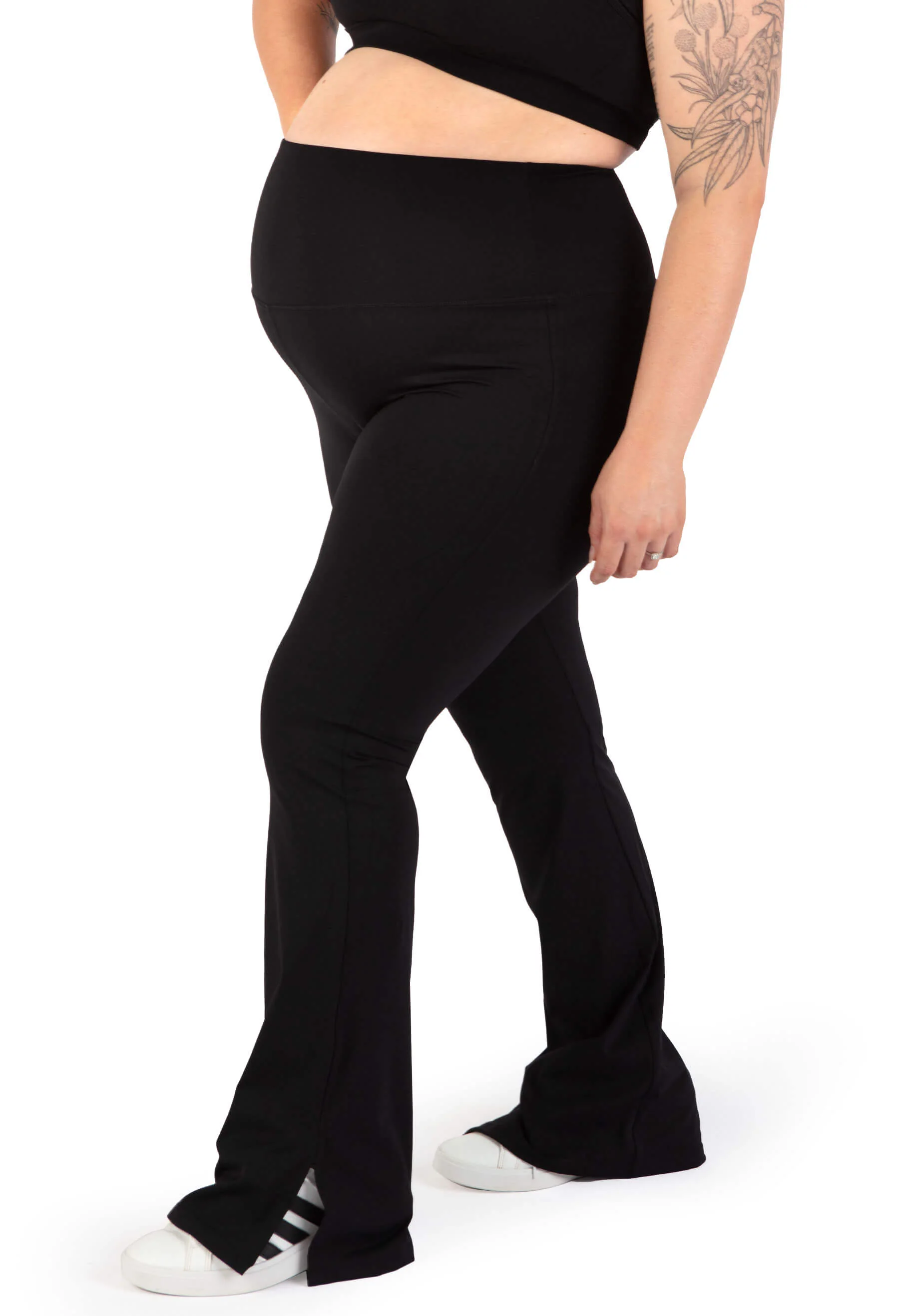 Maternity Flare Leggings | High Waisted & Pet Hair Resistant - 2 Pack - Image 3