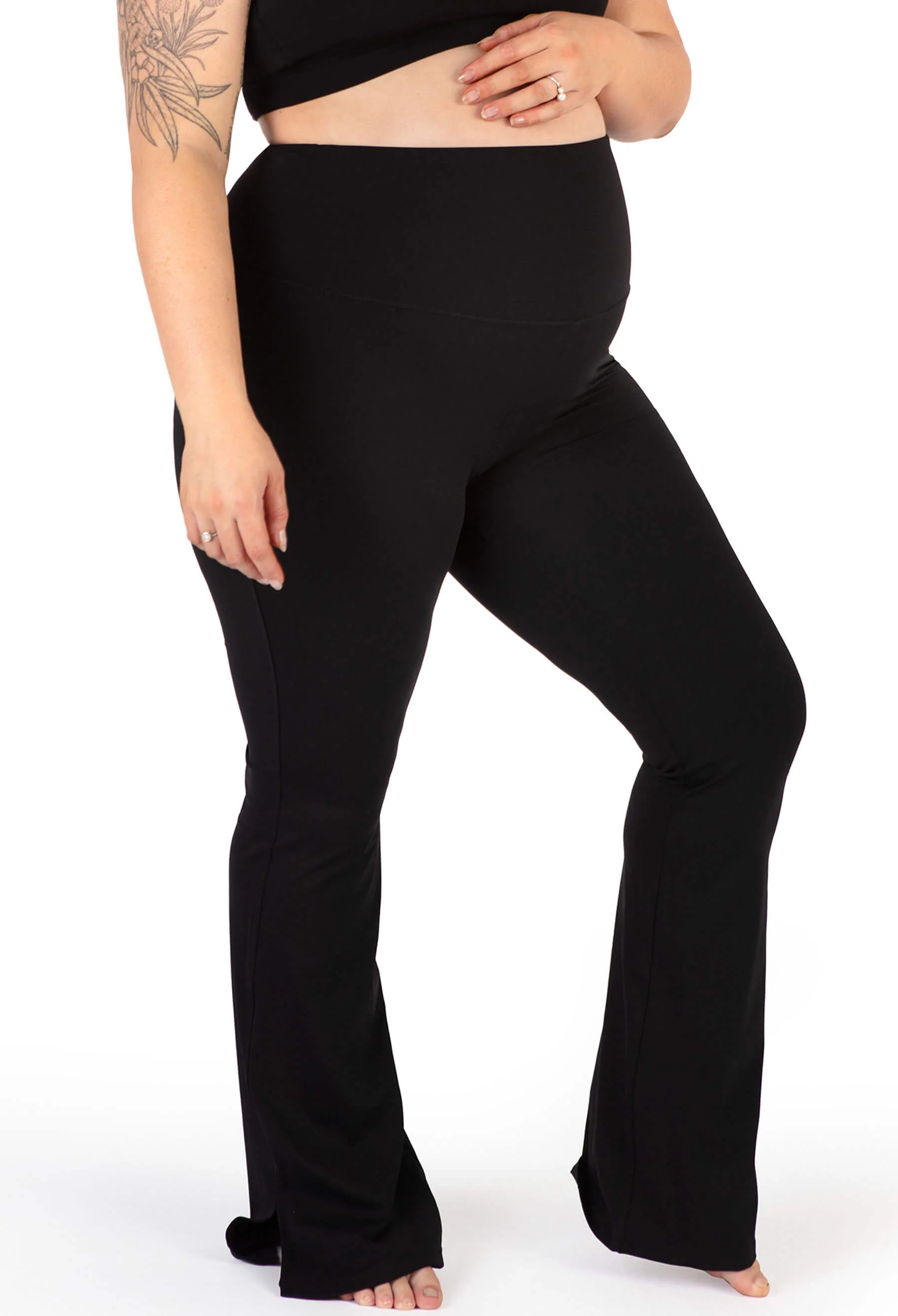 Maternity Flare Leggings | High Waisted & Pet Hair Resistant - 2 Pack - Image 4