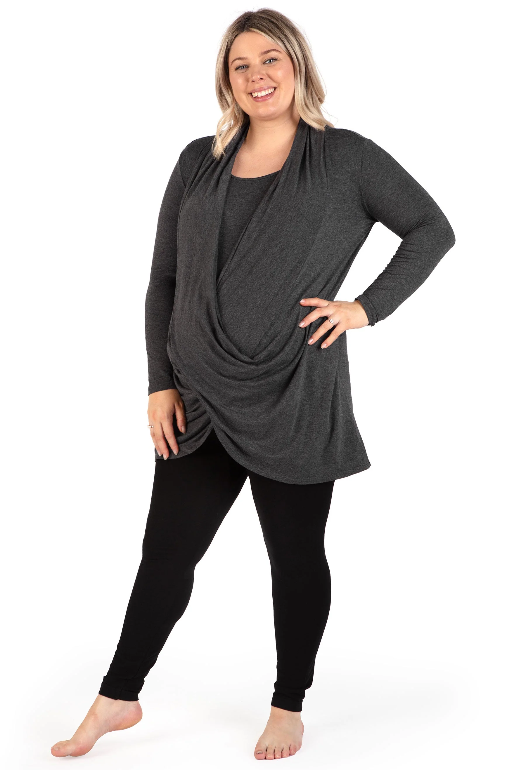 Maternity & Nursing Bamboo Soft Drape Top - 2 Pack - Image 10